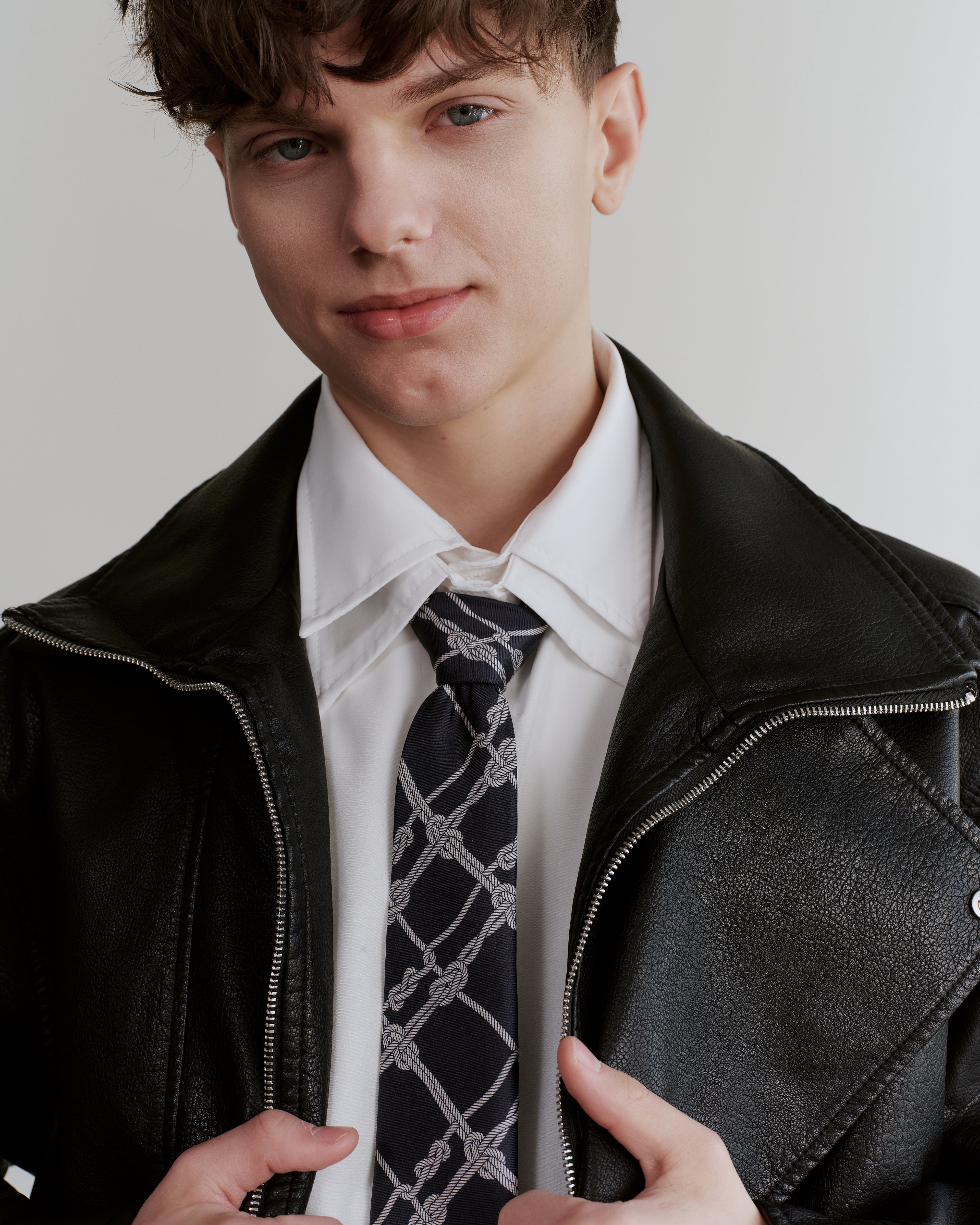 Voyager Printed Silk Tie - Blue