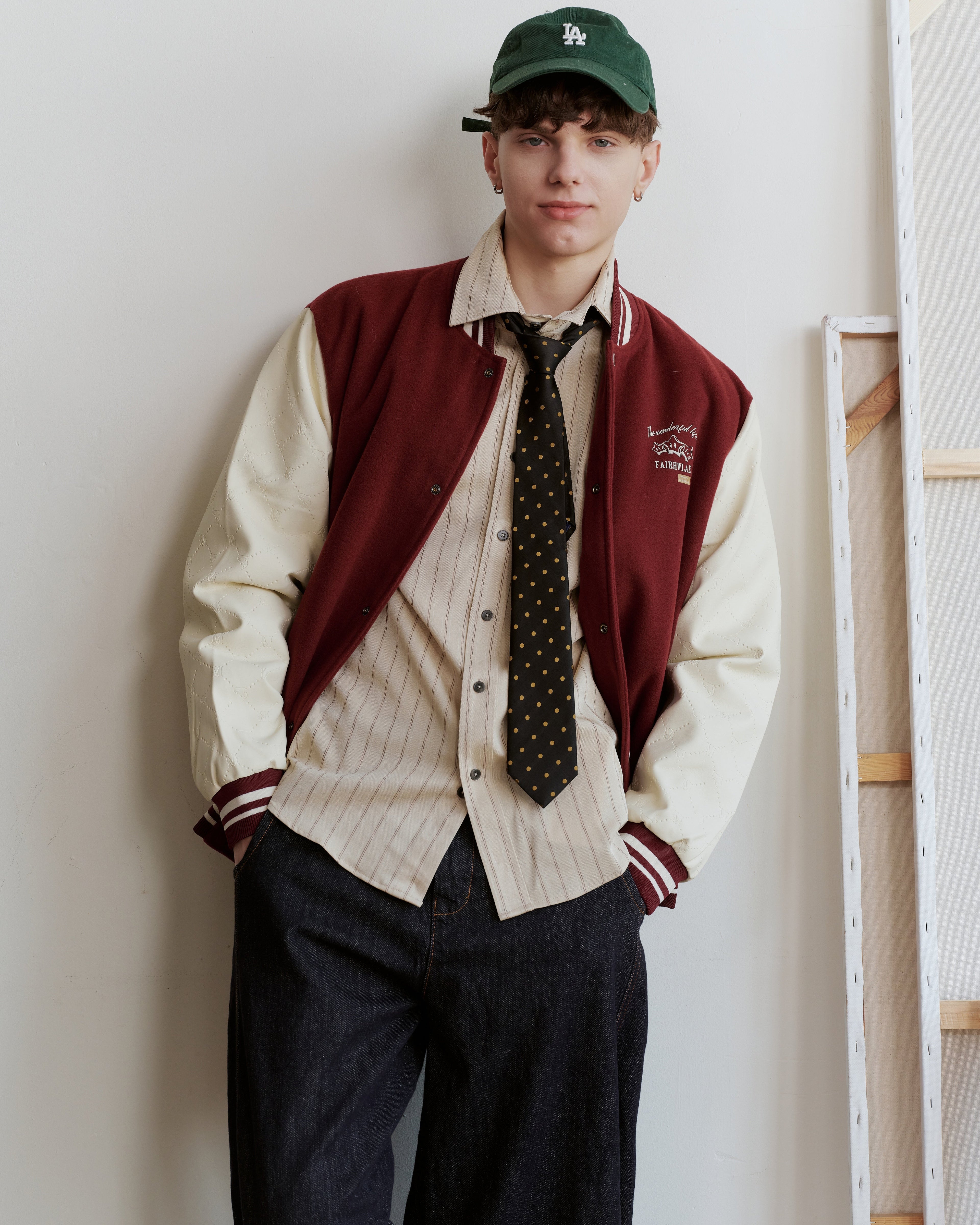 Polka Dot Silk Jacquard Tie - Black & Gold