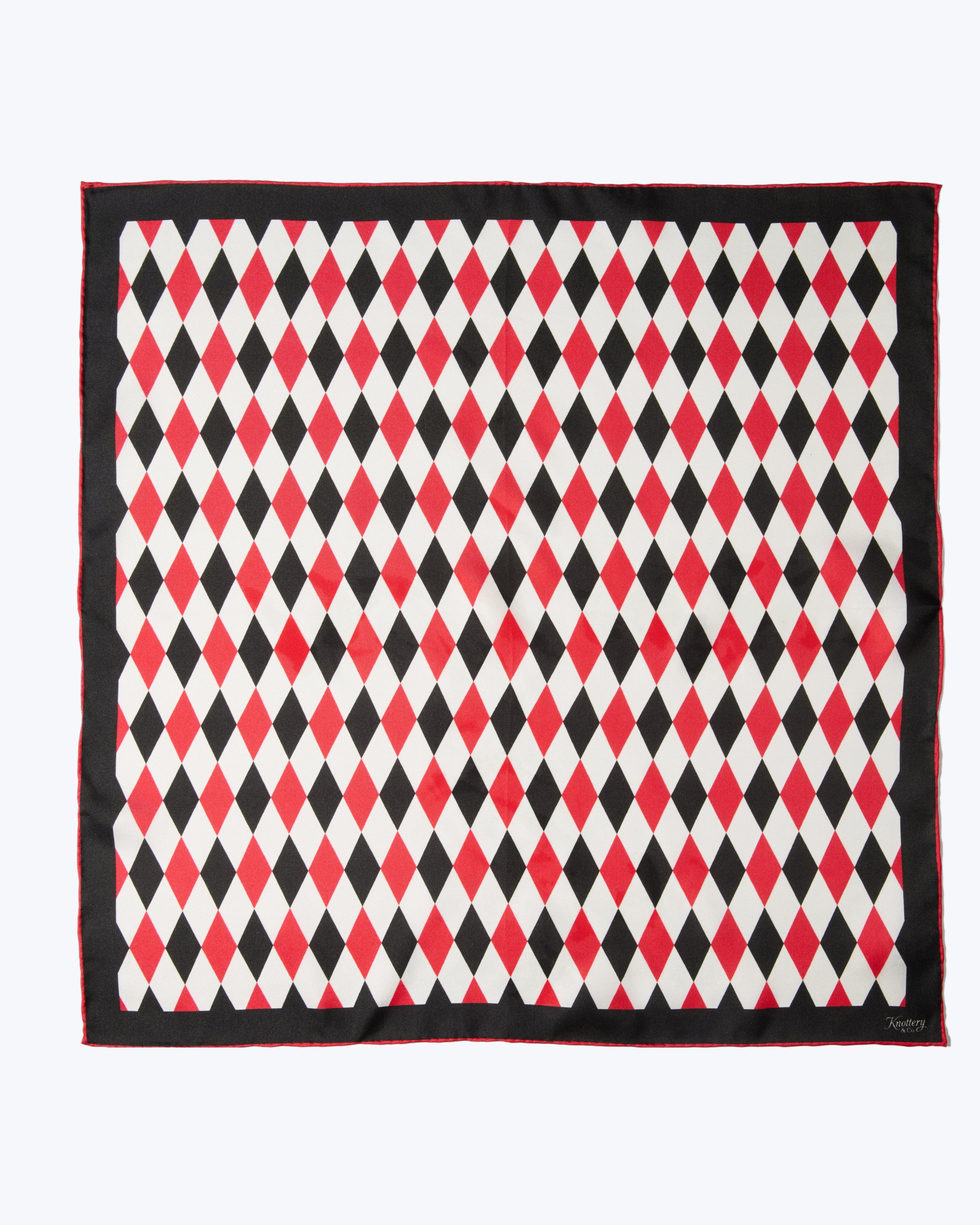 Diamond Silk Bandana - Red & Black