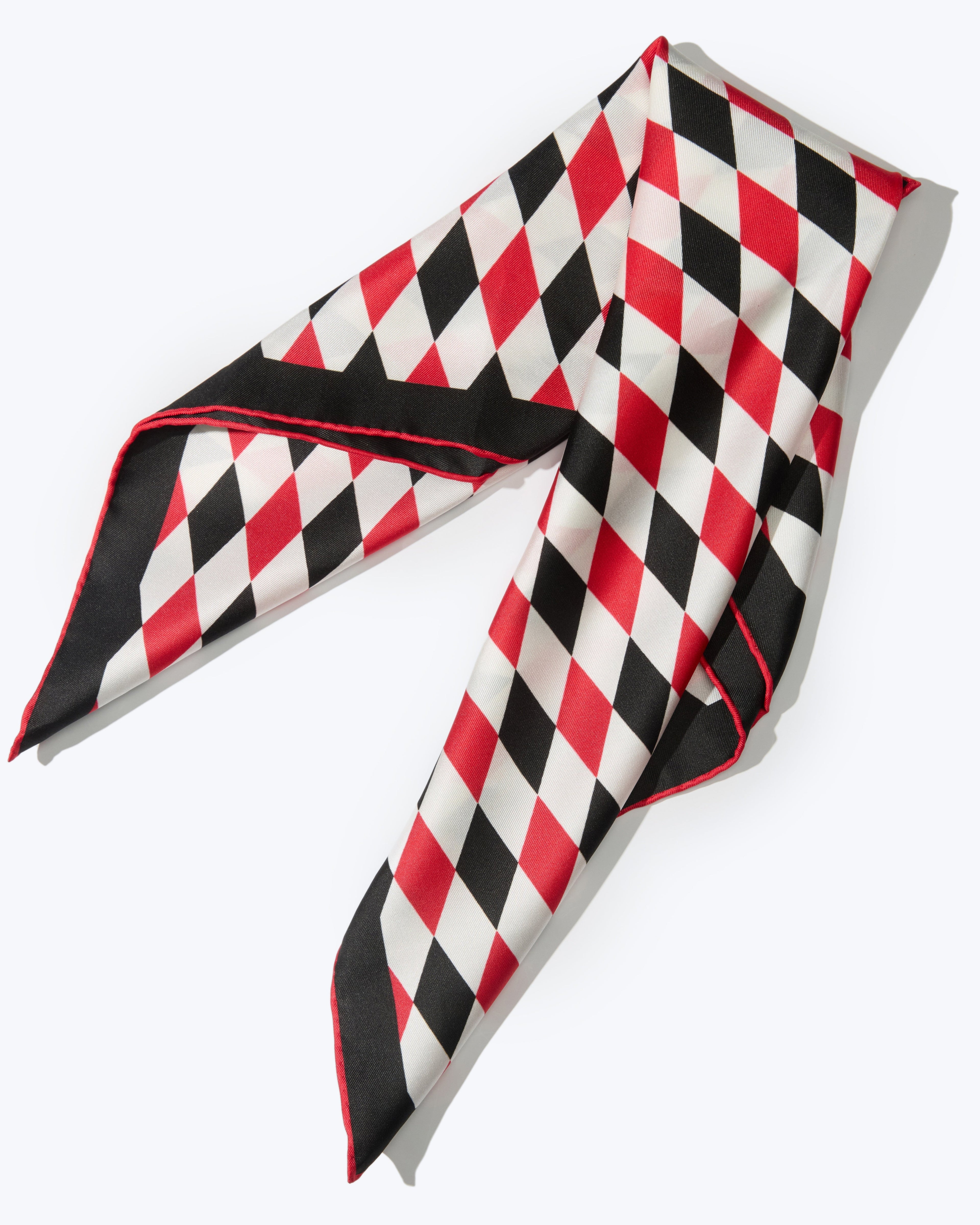Diamond Silk Bandana - Red & Black