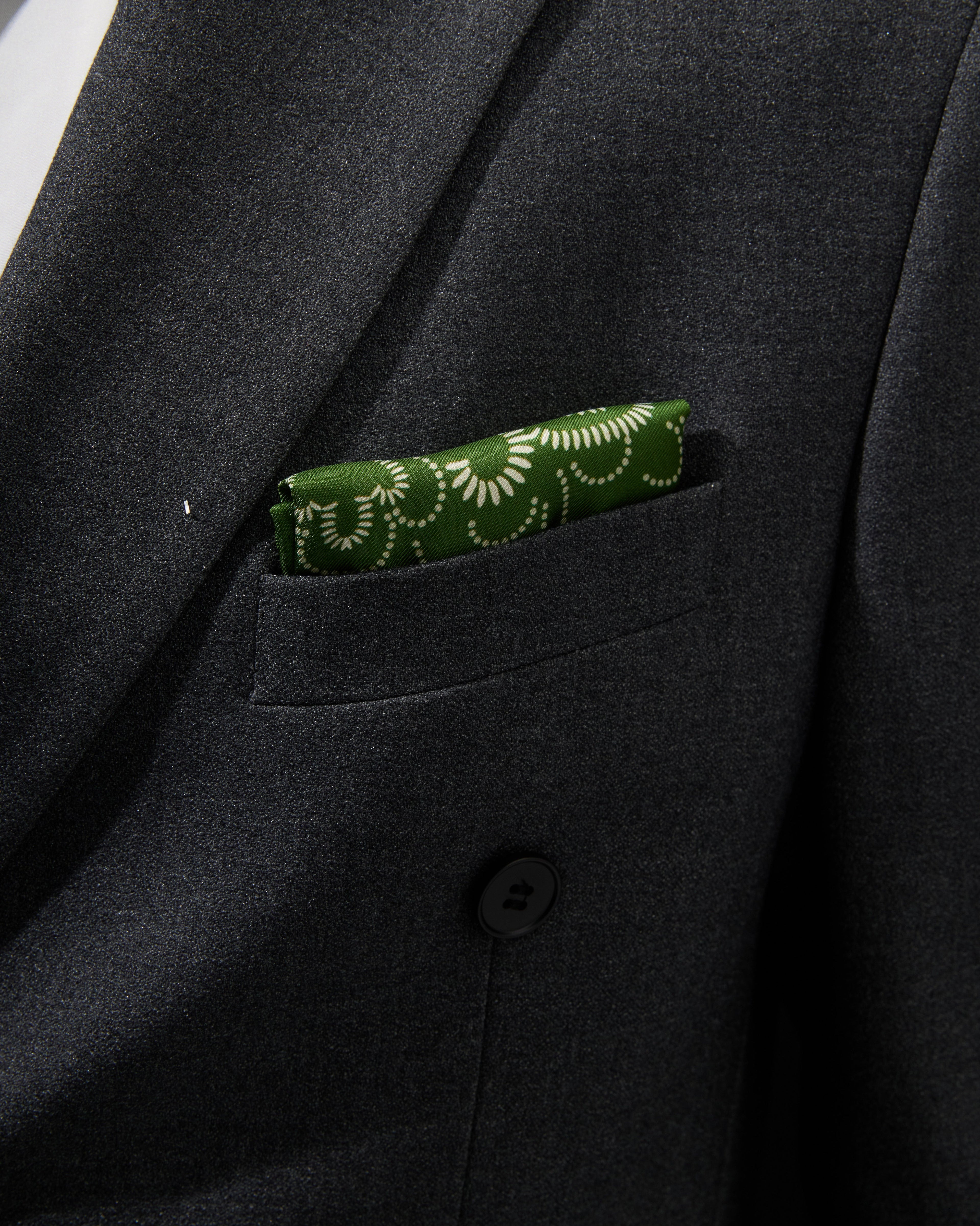 Equestrian Dreams Silk Pocket Square - Green
