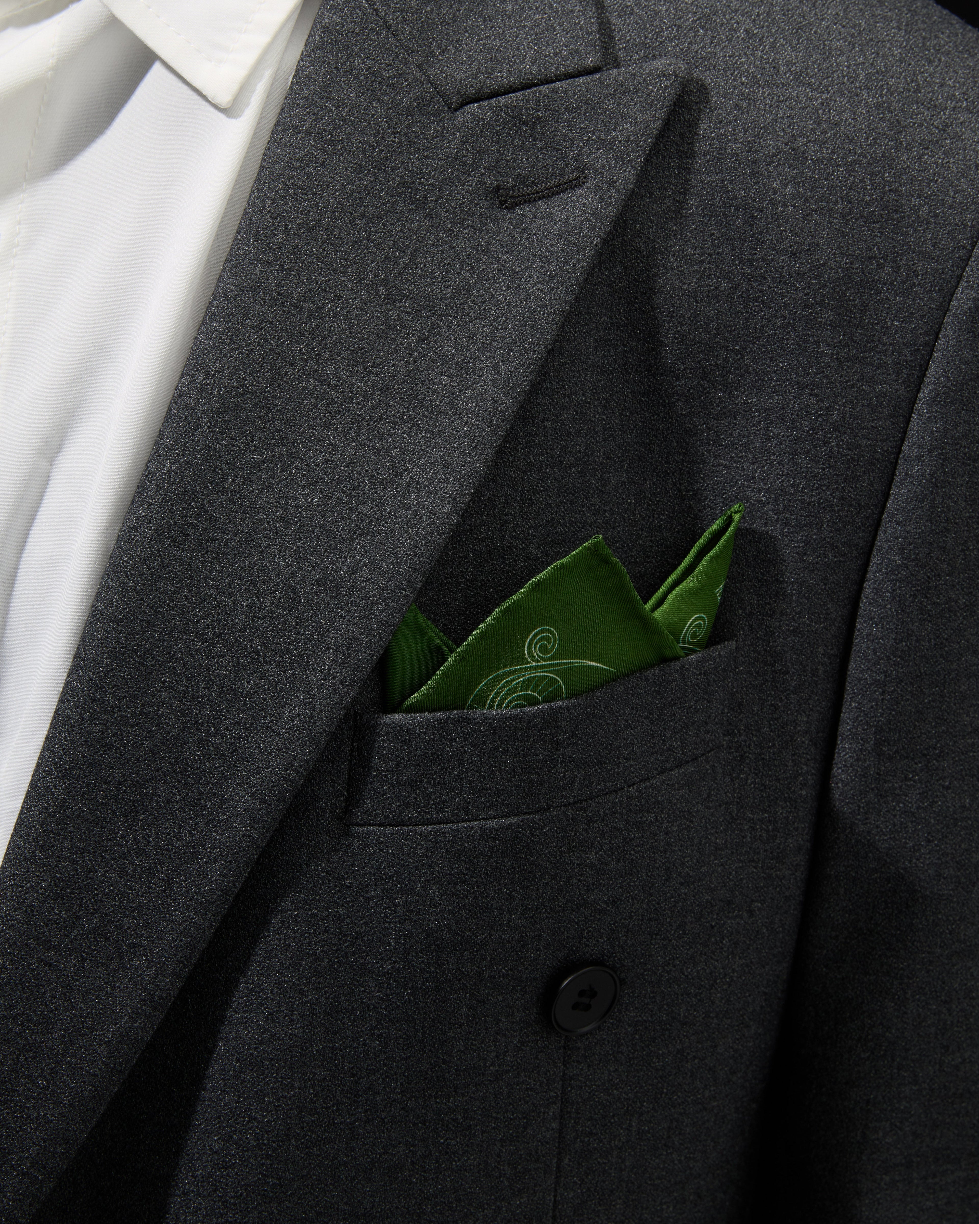 Equestrian Dreams Silk Pocket Square - Green
