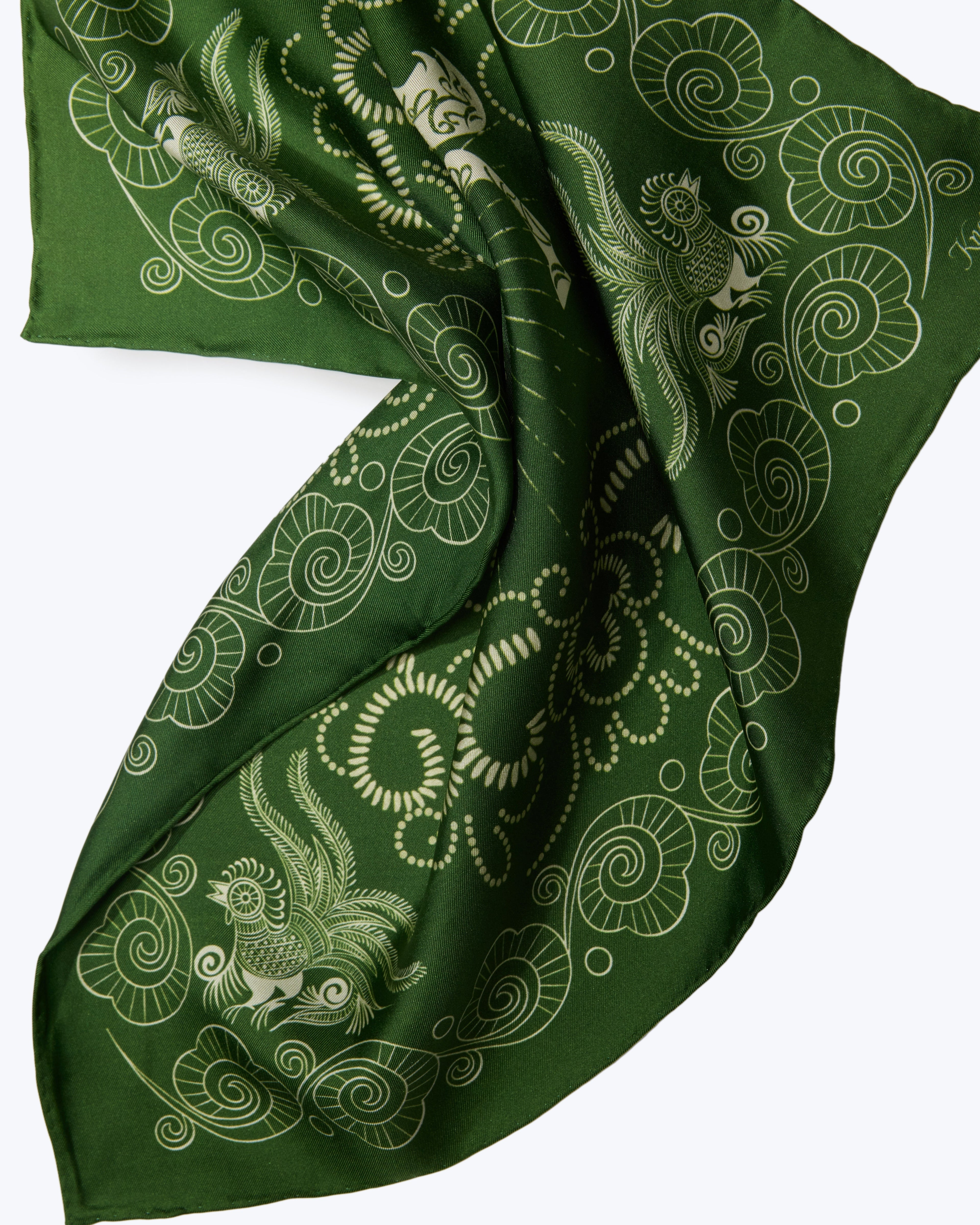 Equestrian Dreams Silk Bandana - Green
