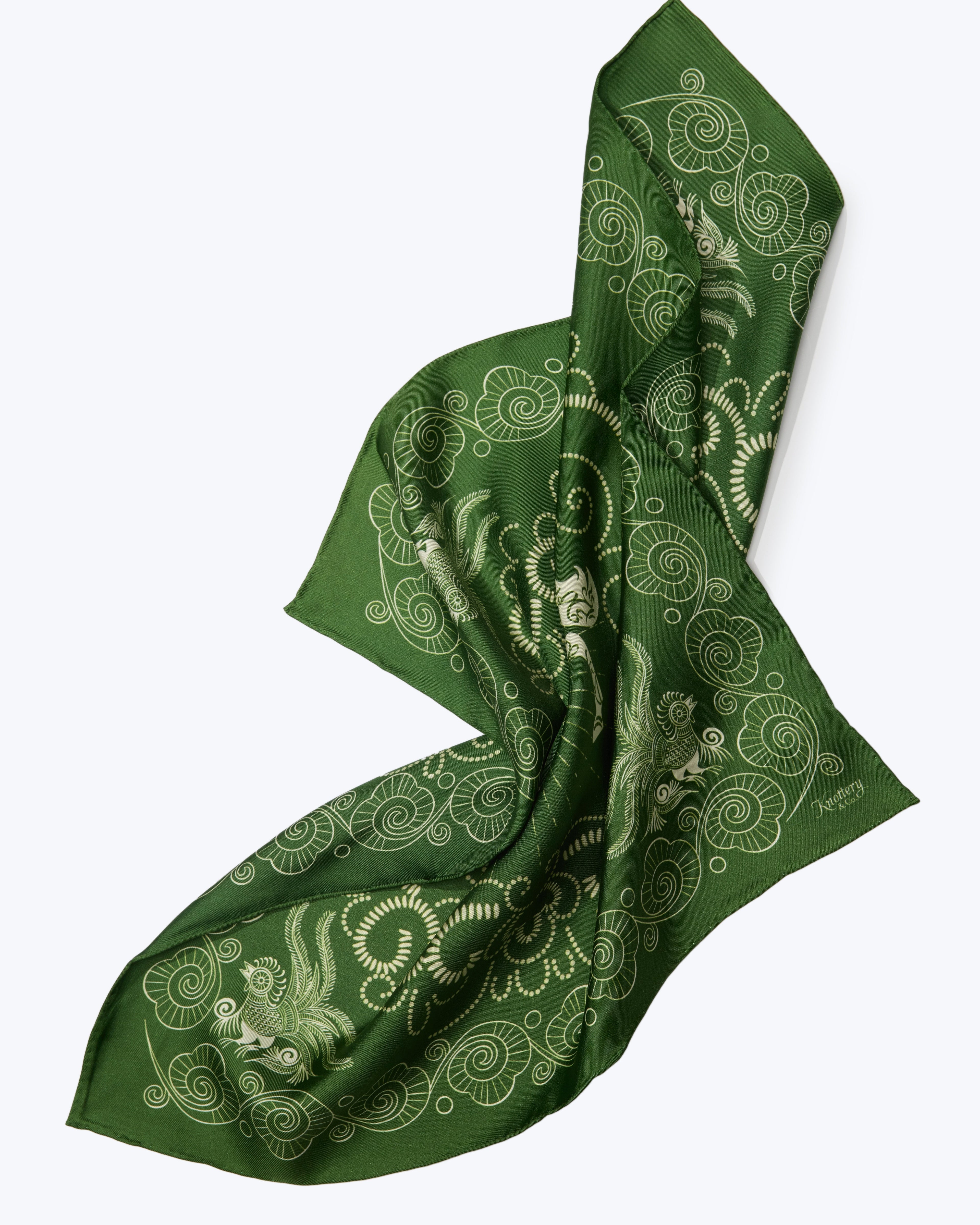 Equestrian Dreams Silk Bandana - Green