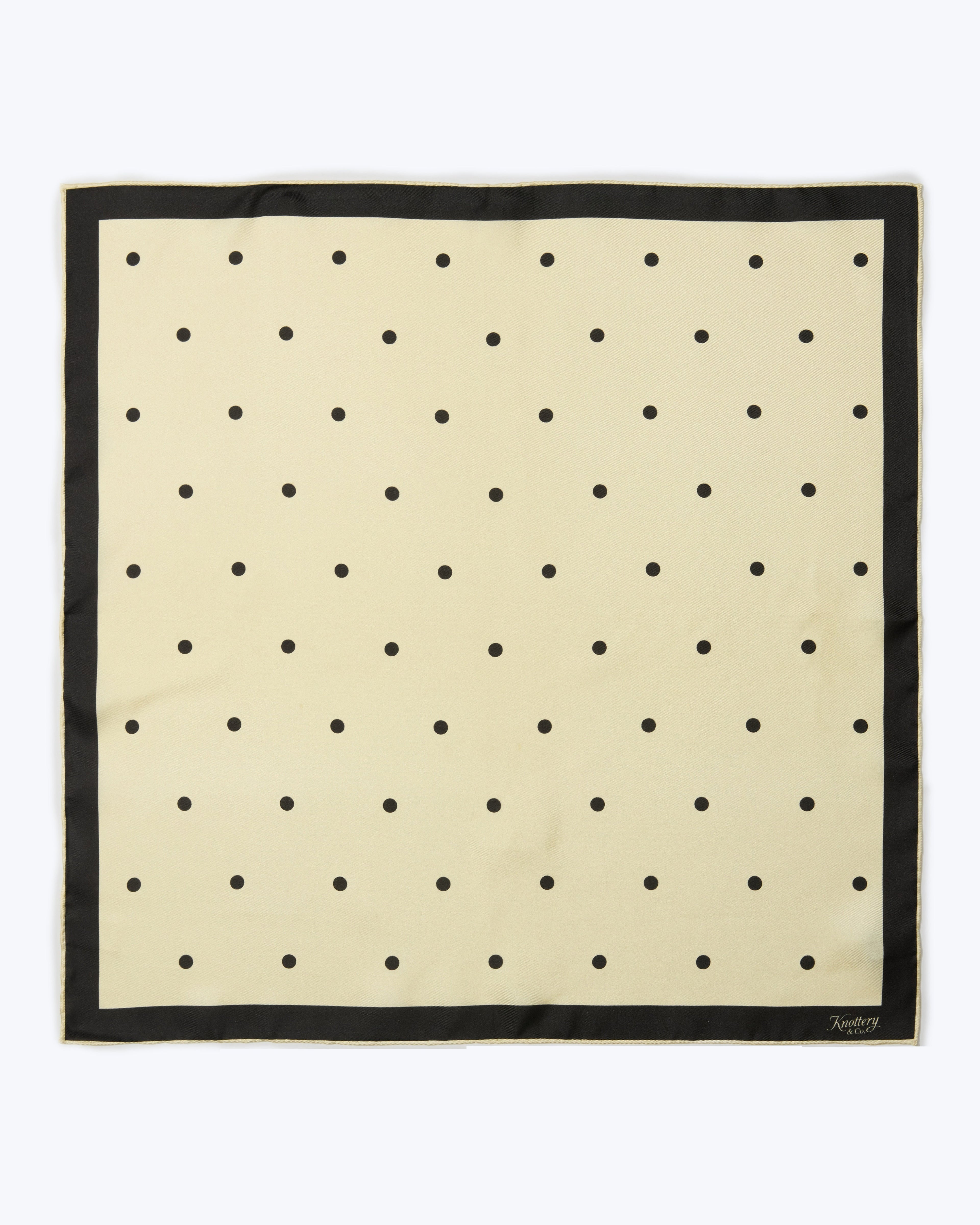 Dapper Dots Silk Bandana - Yellow