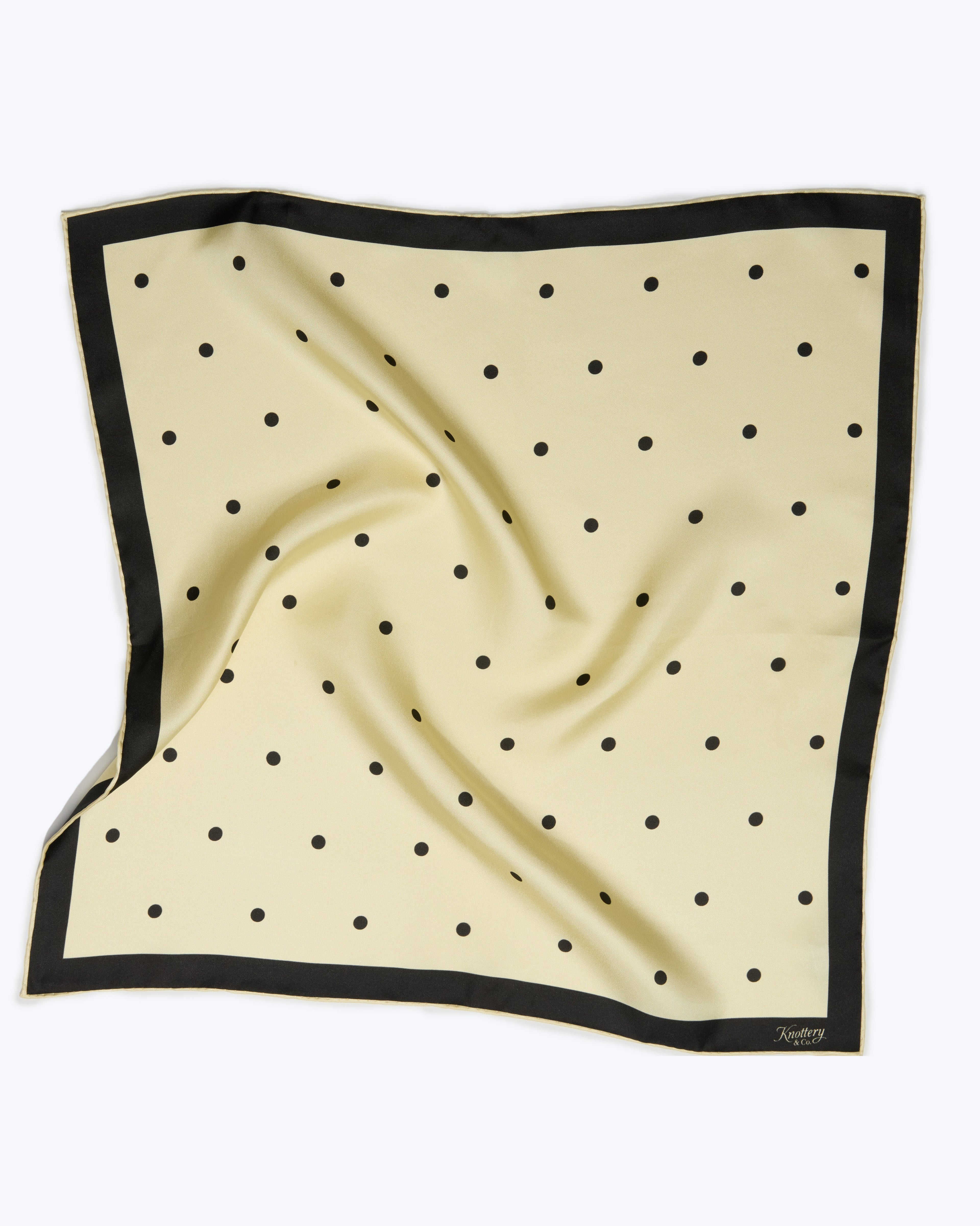 Dapper Dots Silk Bandana - Yellow