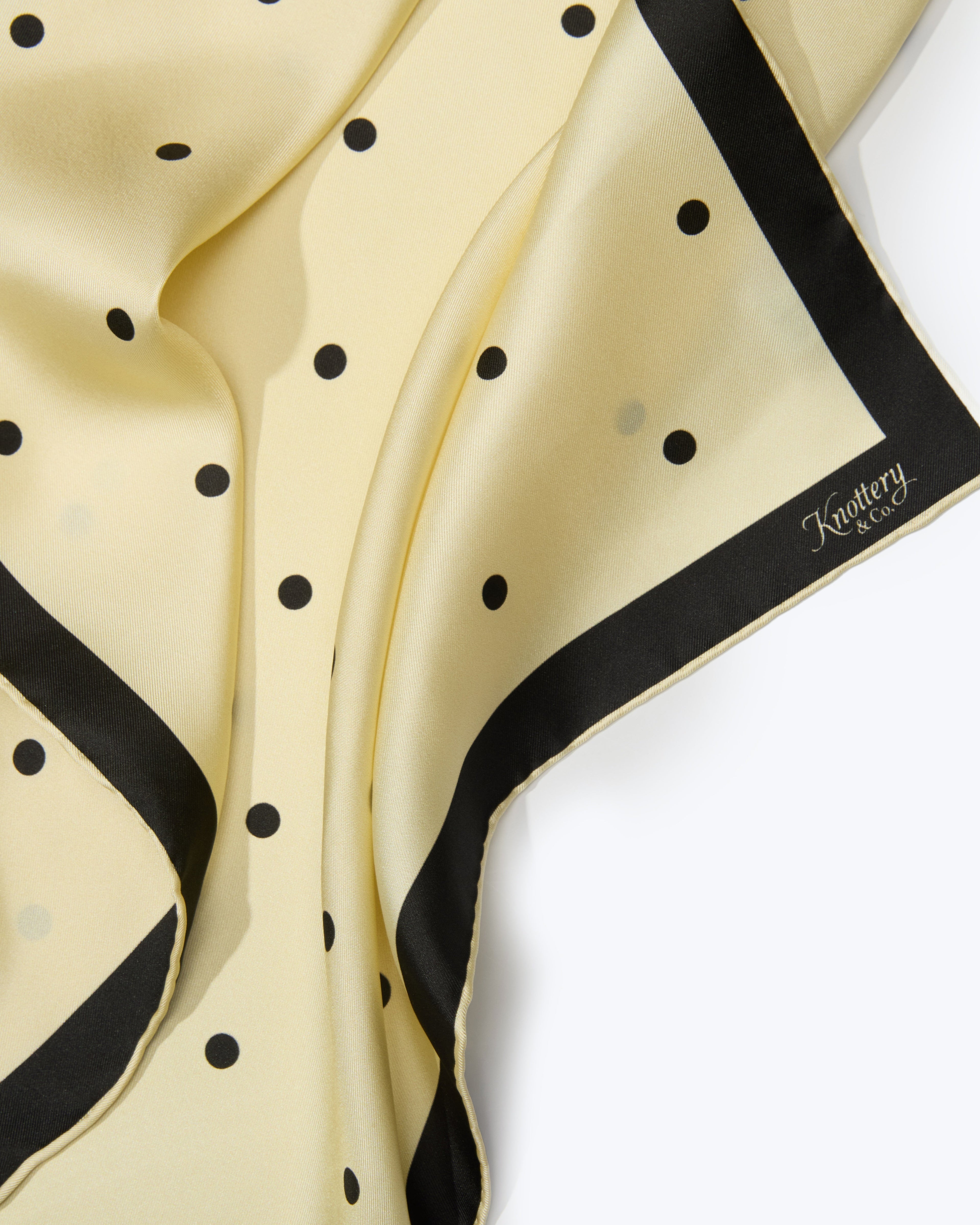 Dapper Dots Silk Bandana - Yellow