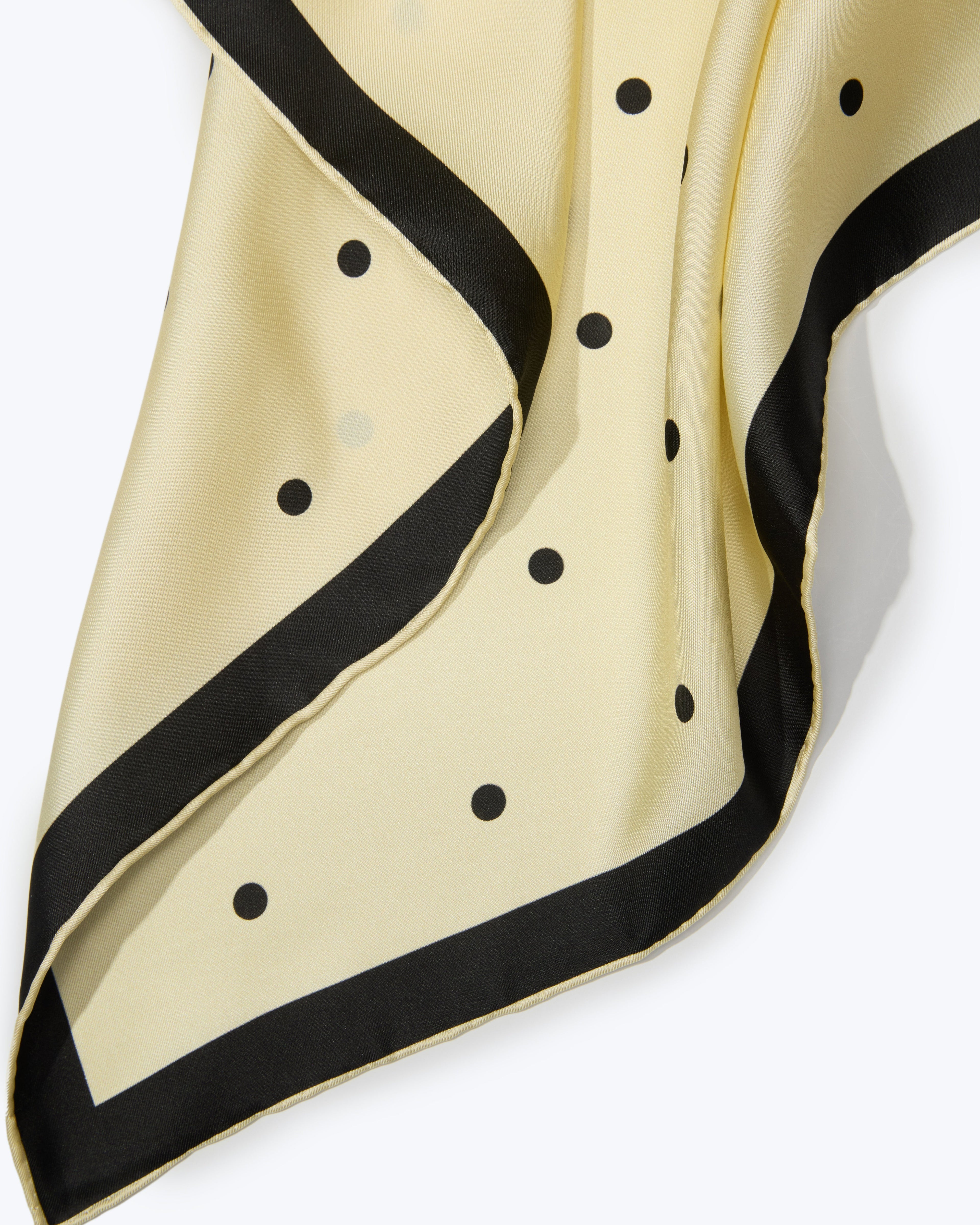 Dapper Dots Silk Bandana - Yellow