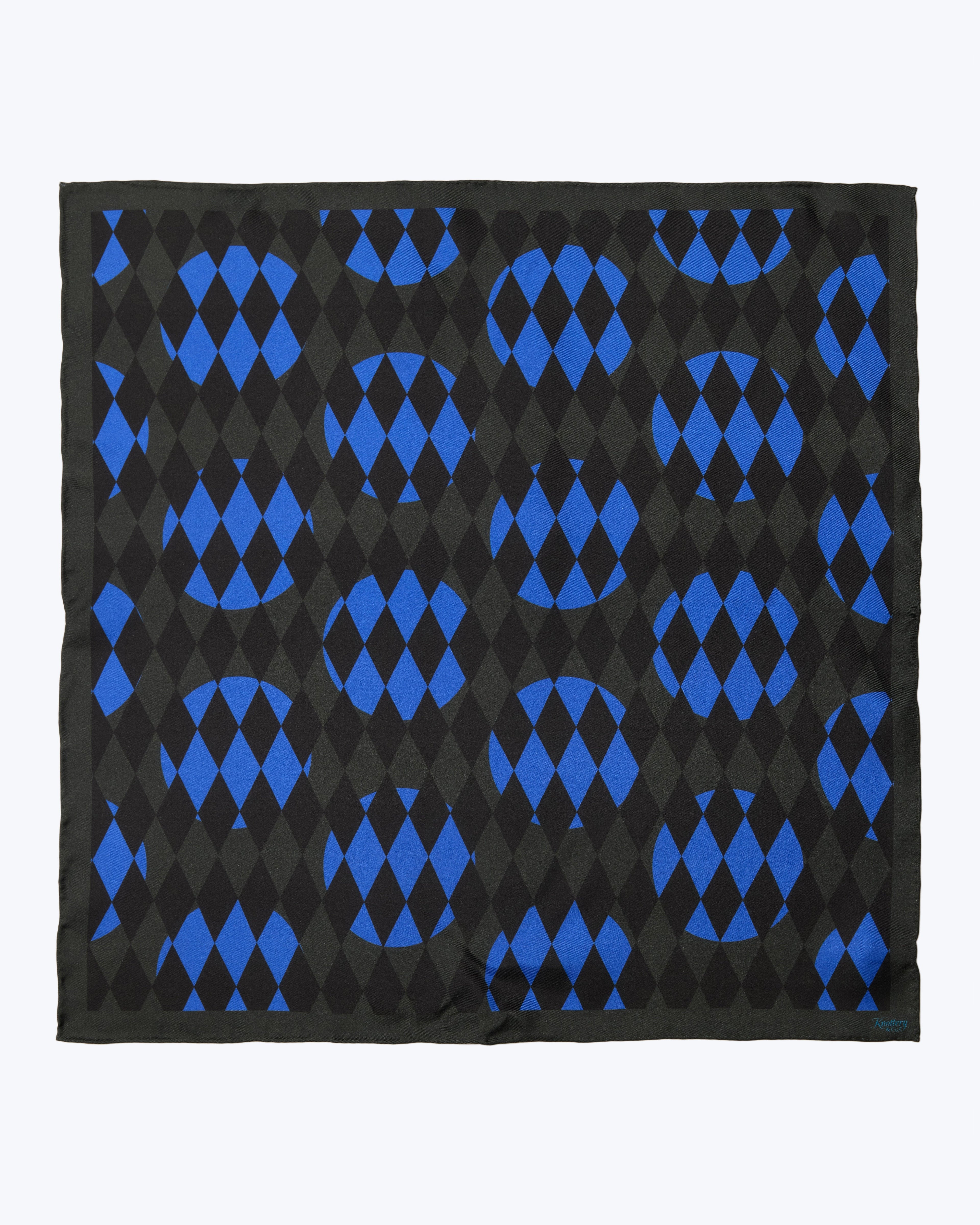 Diamond Silk Bandana - Black & Blue