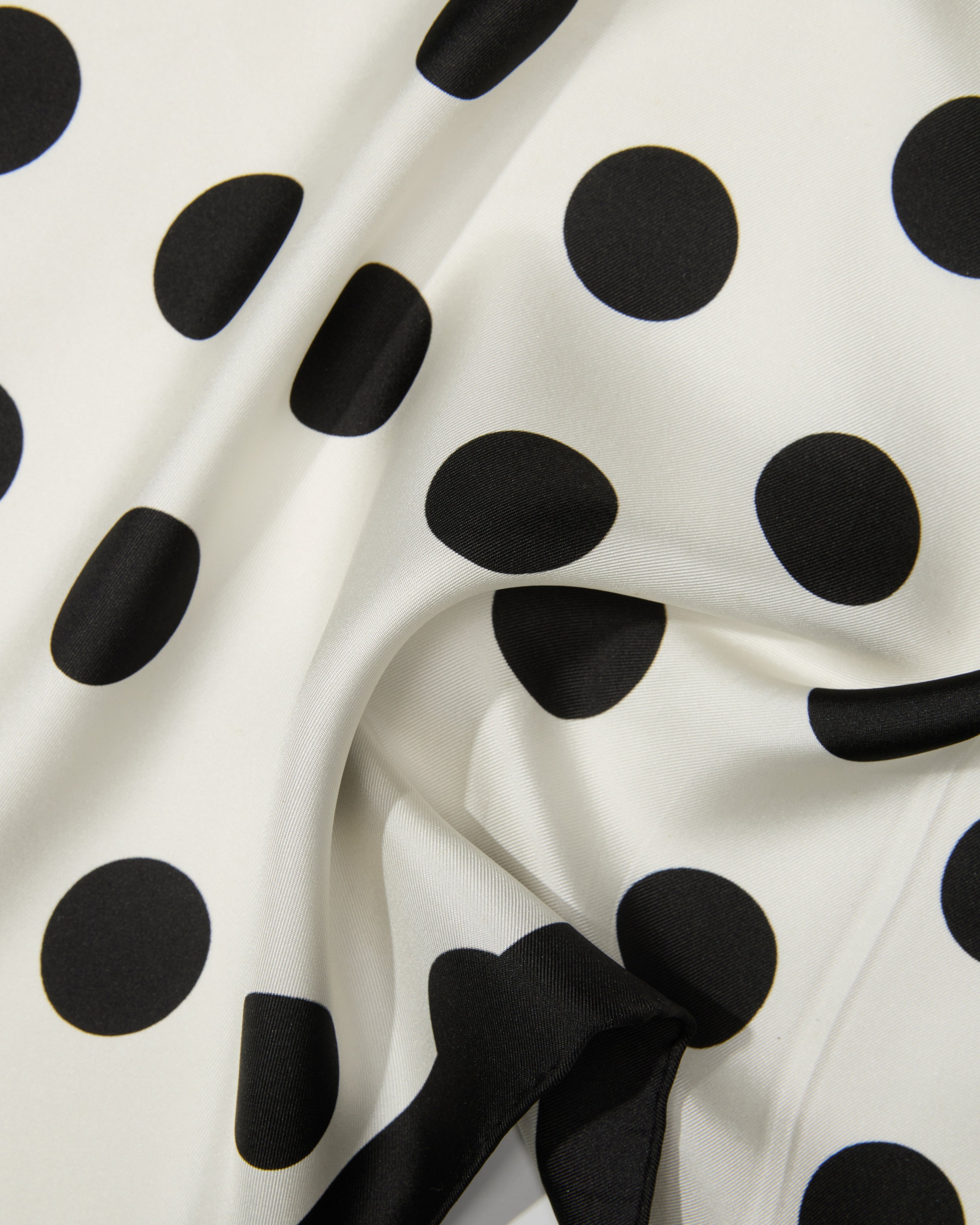 Dandy Dots Silk Bandana - Black & White
