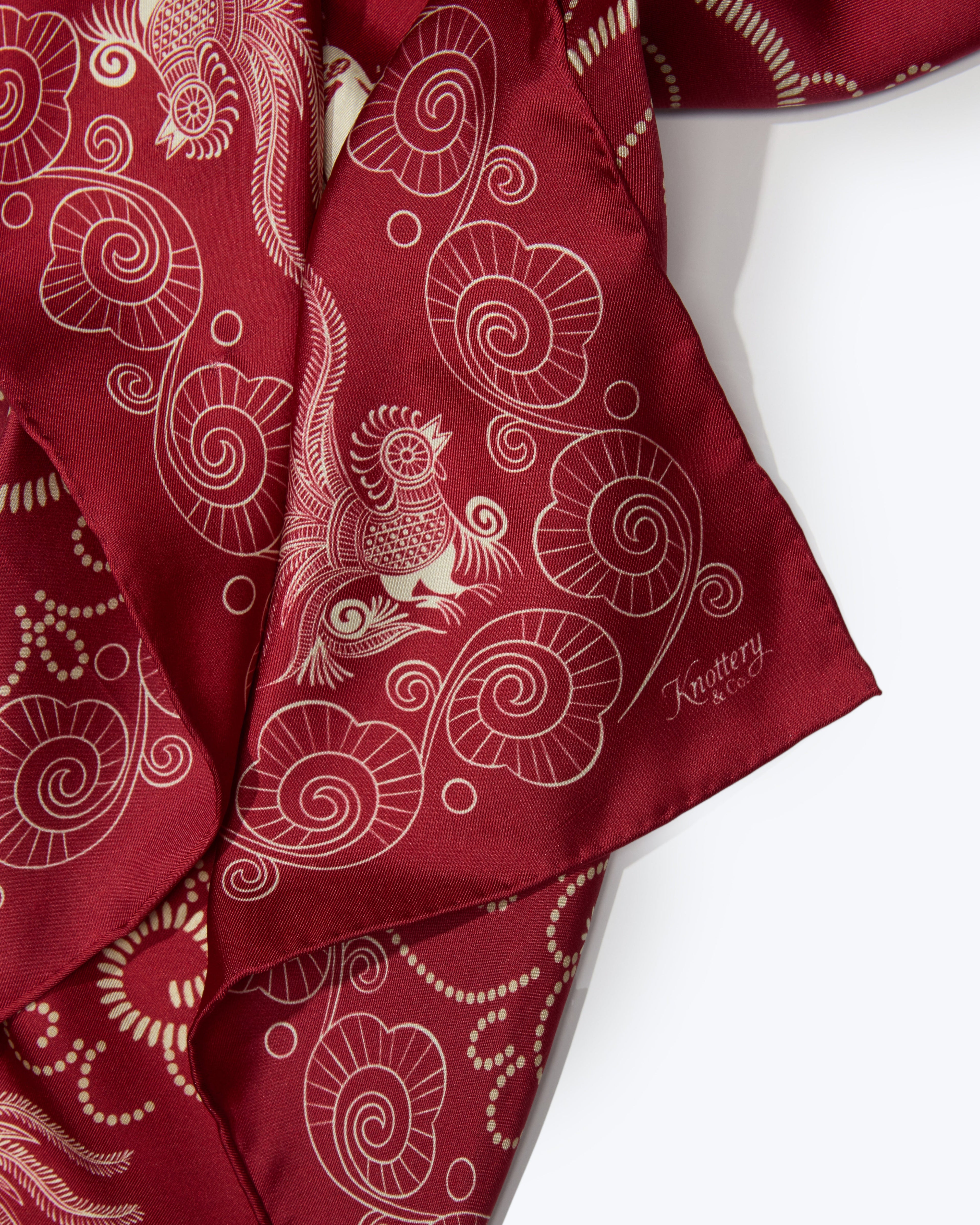 Equestrian Dreams Silk Bandana - Red