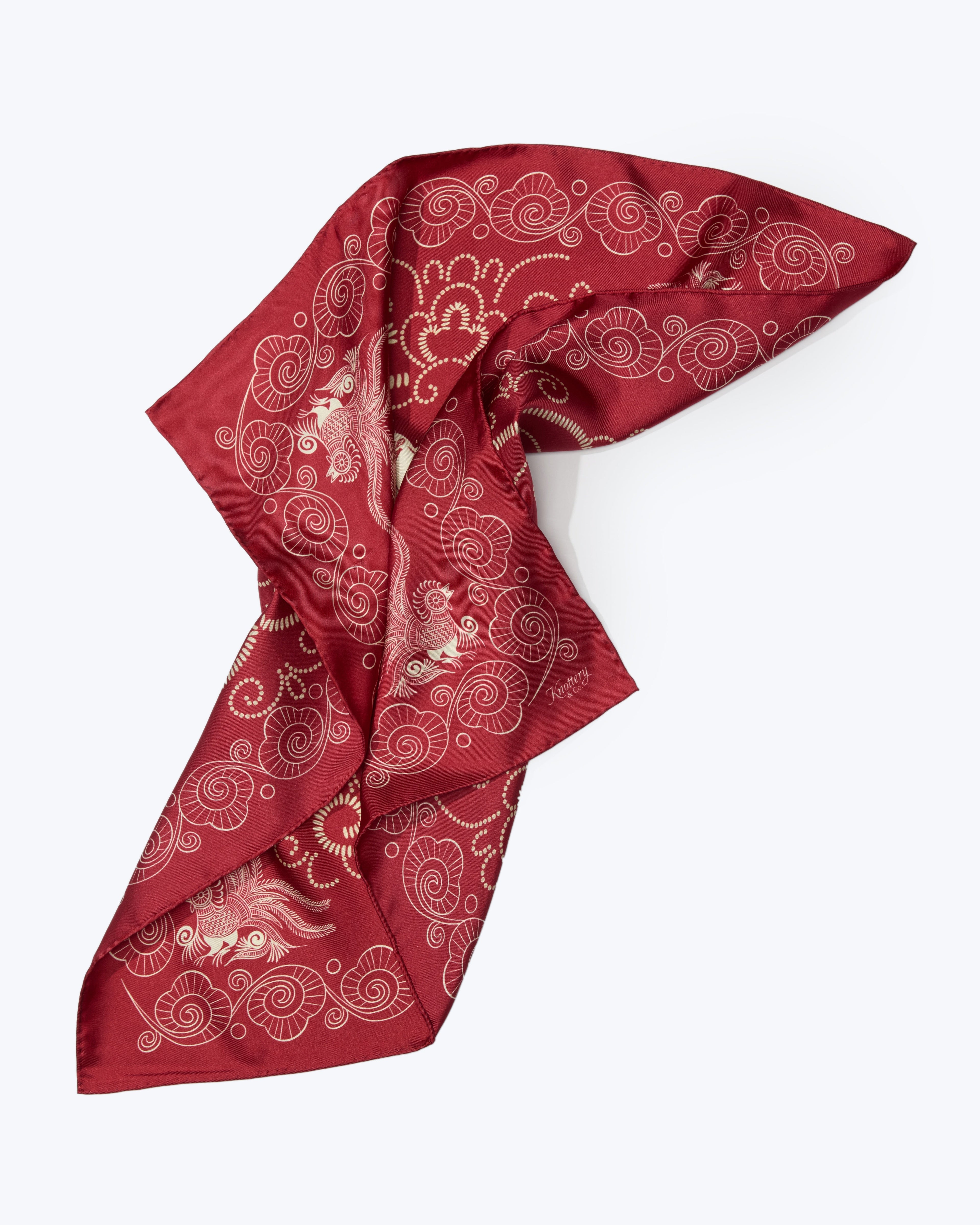 Equestrian Dreams Silk Bandana - Red