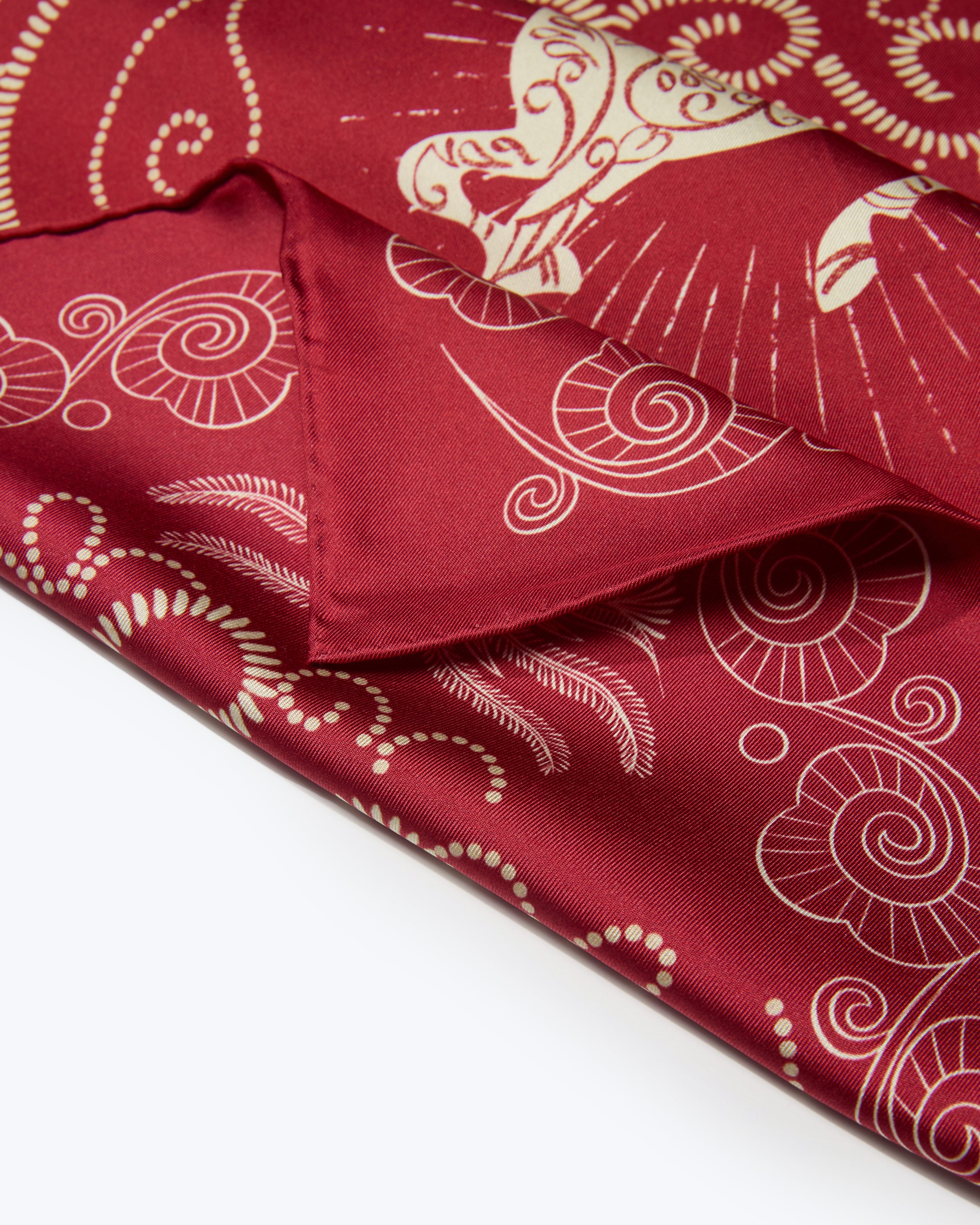 Equestrian Dreams Silk Bandana - Red