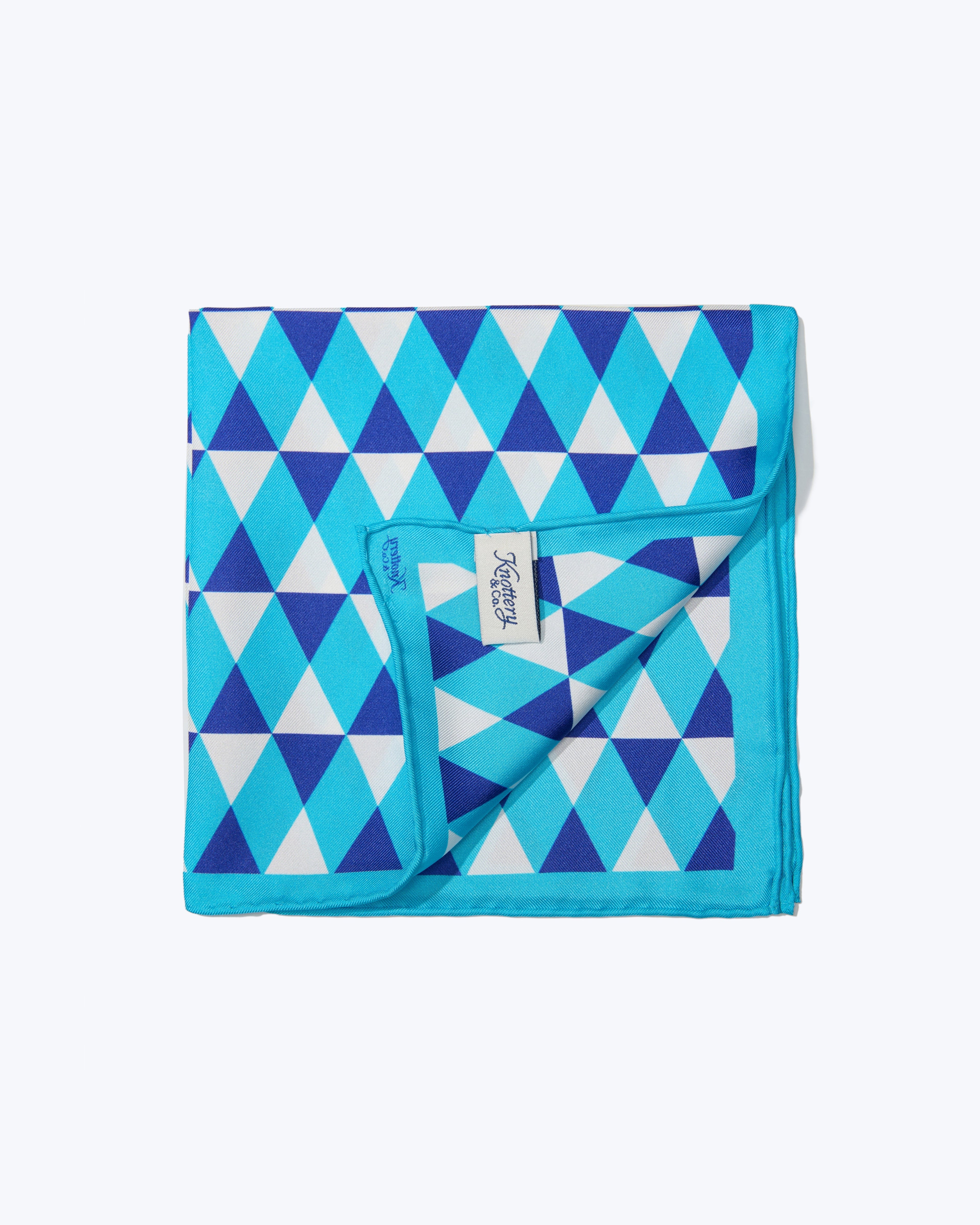 Diamond Silk Pocket Square - Sky Blue