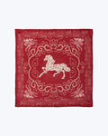 Equestrian Dreams Silk Pocket Square - Red