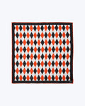 Diamond Silk Pocket Square - Red & Black