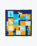 Cavalier Silk Pocket Square - Navy & Orange