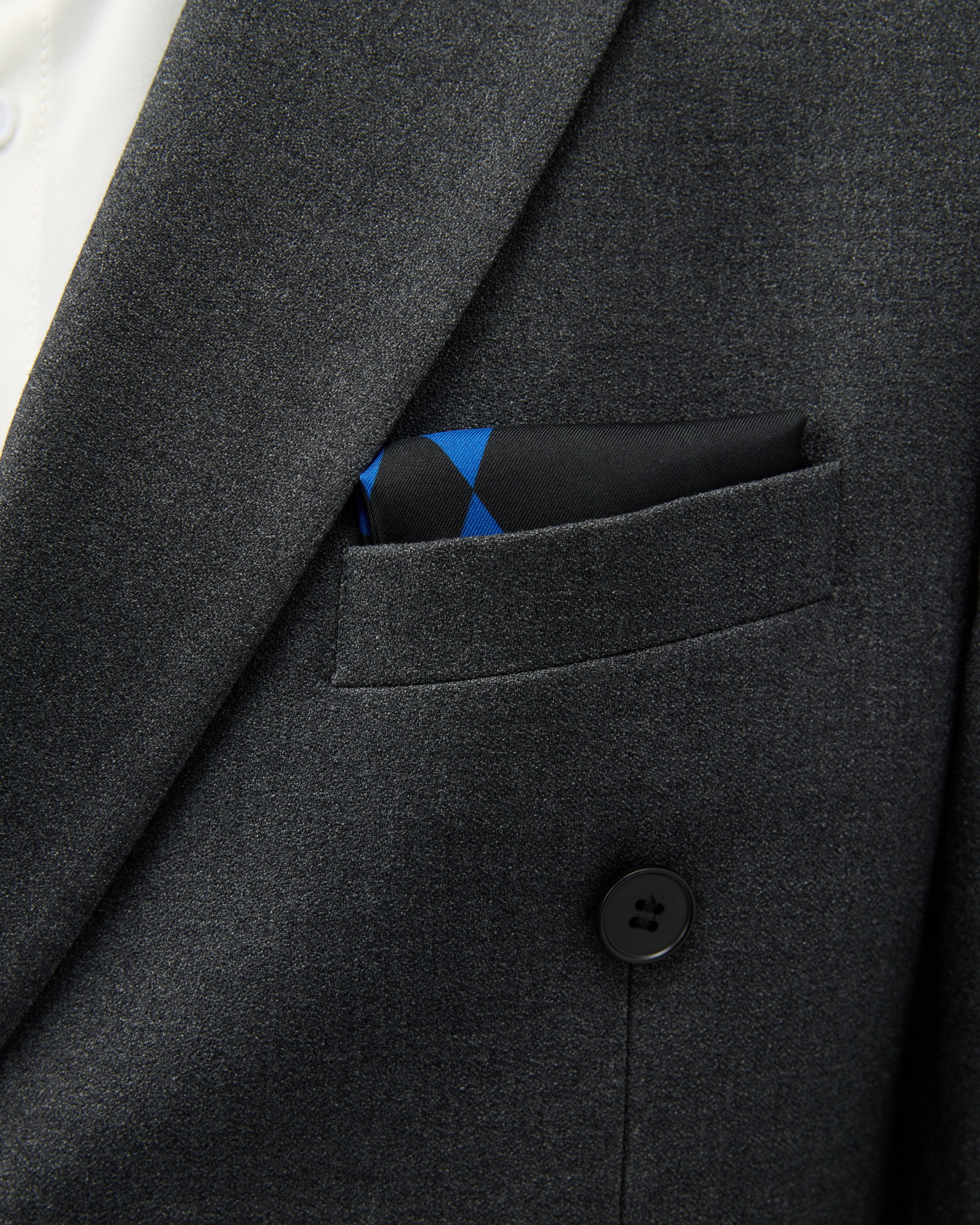 Diamond Silk Pocket Square - Royal Blue