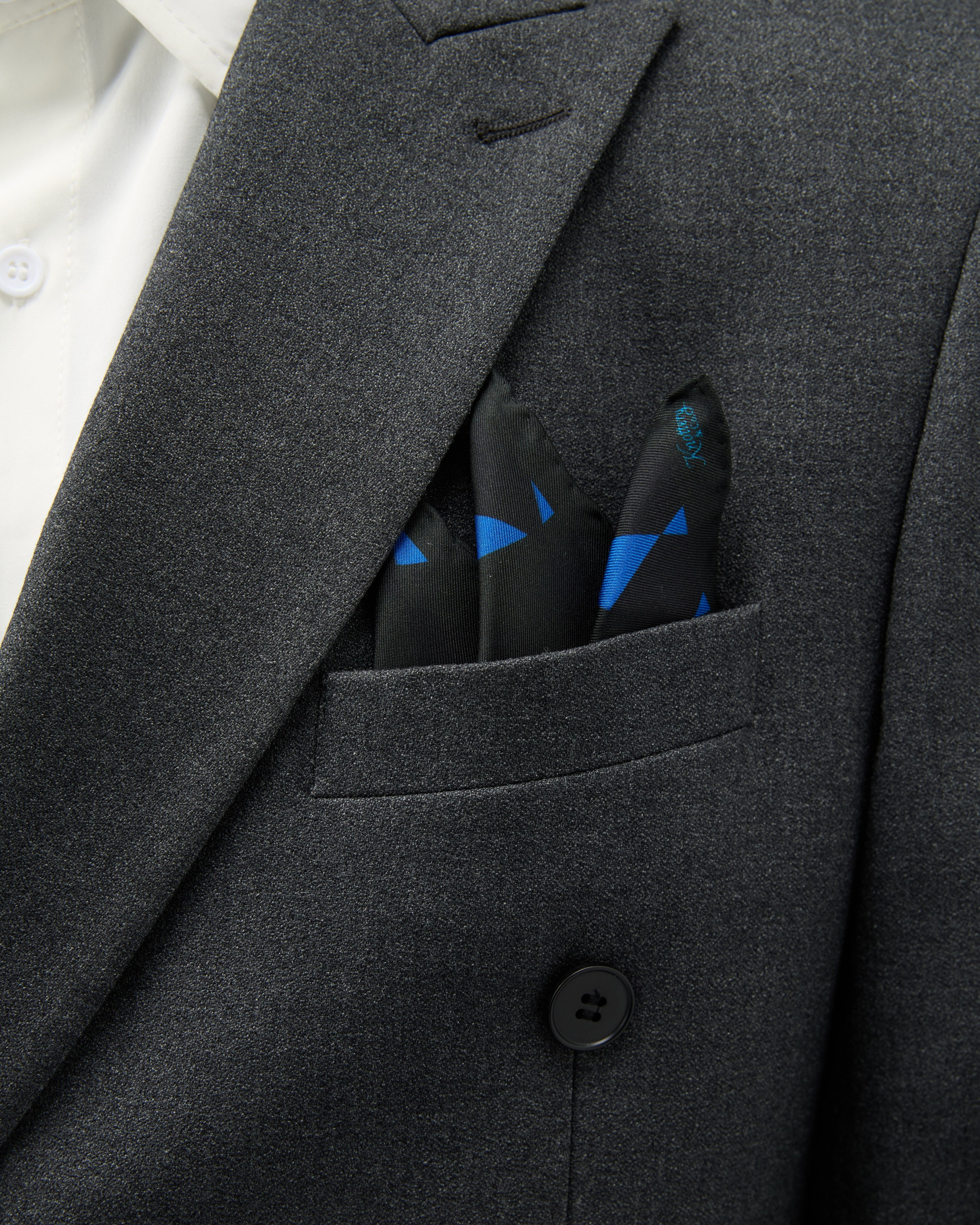Diamond Silk Pocket Square - Royal Blue