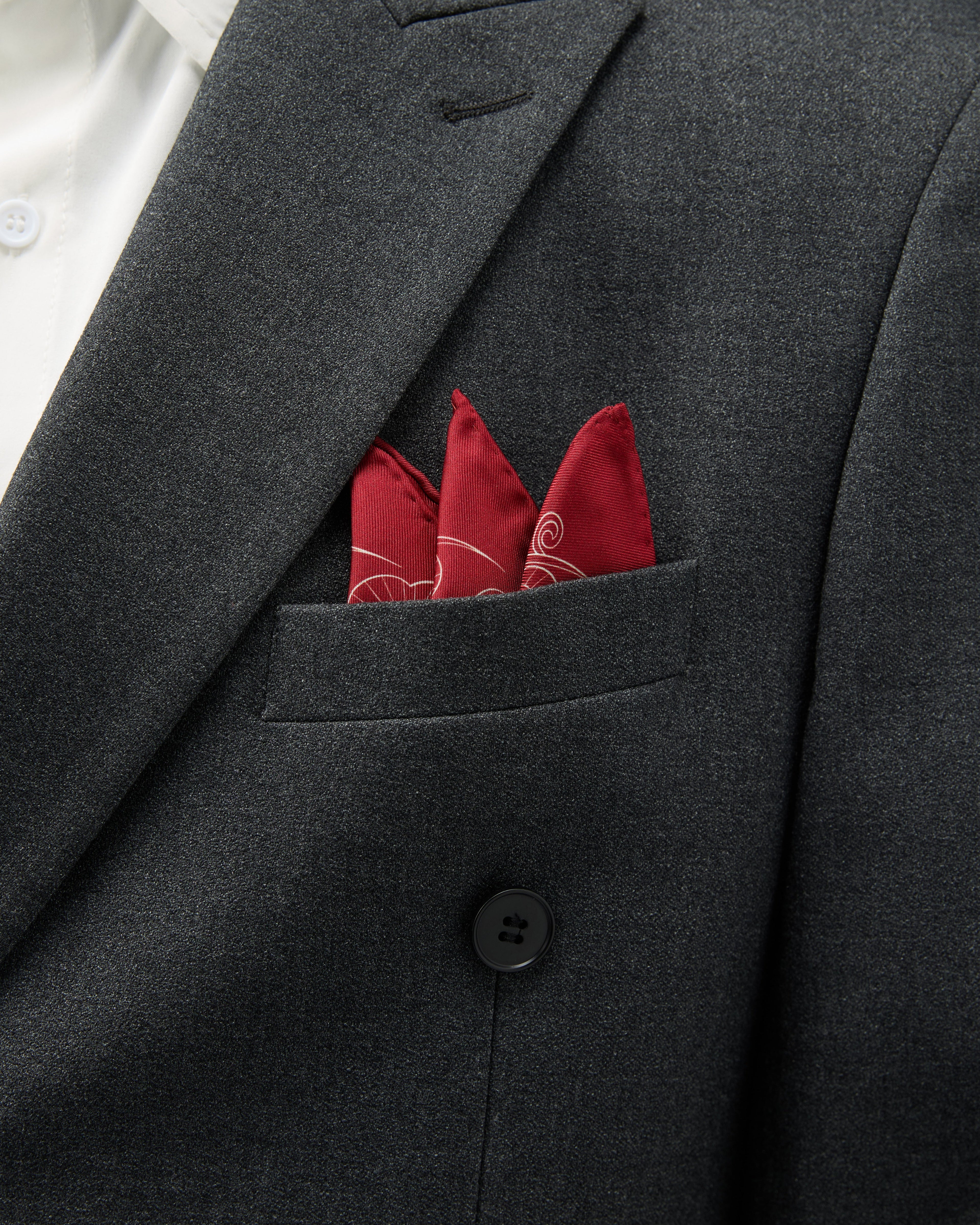 Equestrian Dreams Silk Pocket Square - Red