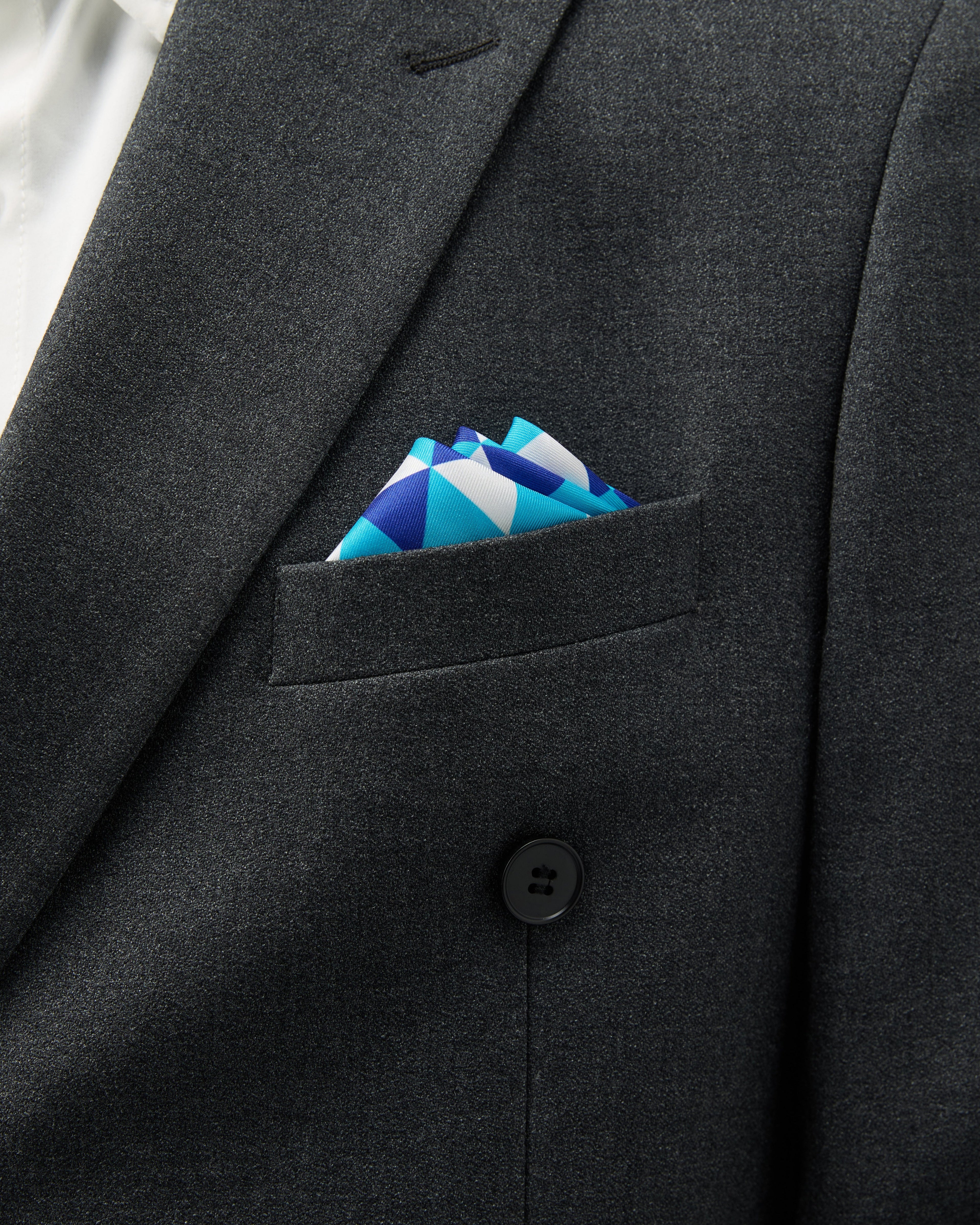 Diamond Silk Pocket Square - Sky Blue
