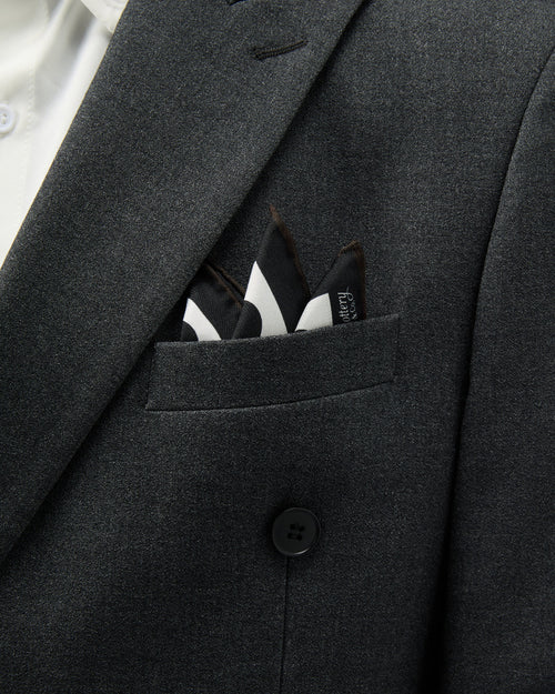 Dandy Dots Silk Pocket Square - Black & White