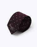 Polka Dot Leno Silk Tie - Dark Red