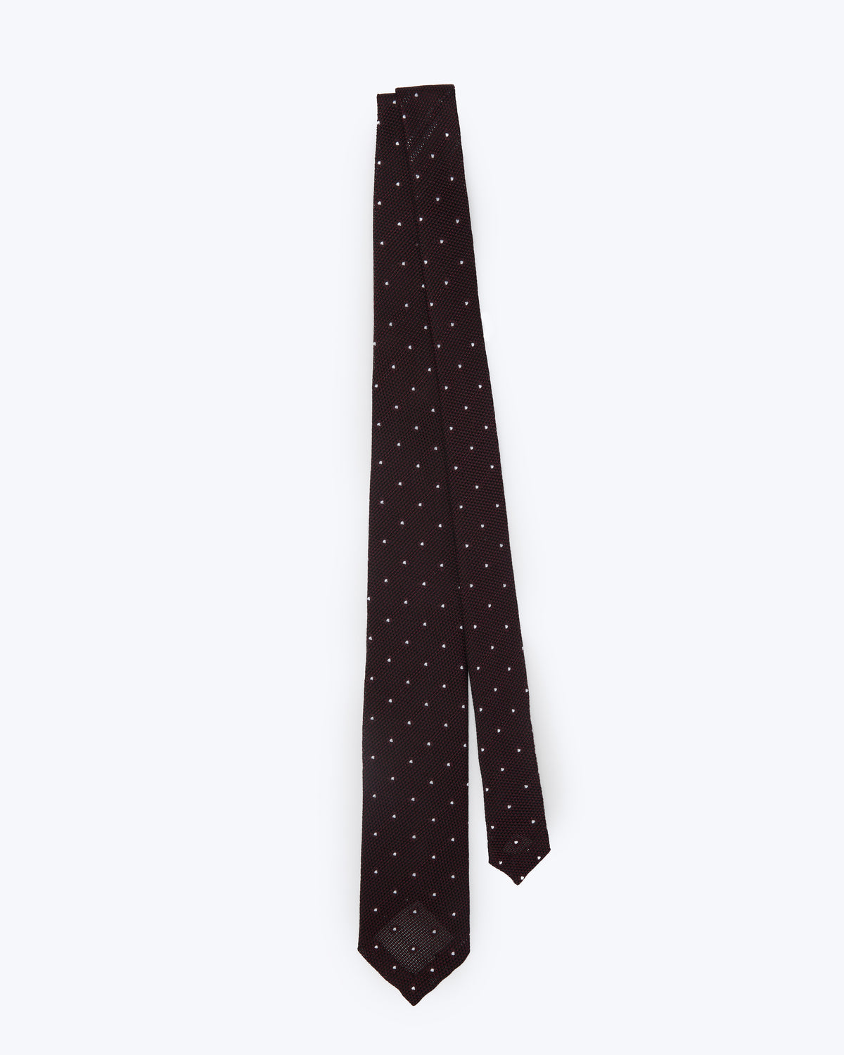Polka Dot Leno Silk Tie - Dark Red