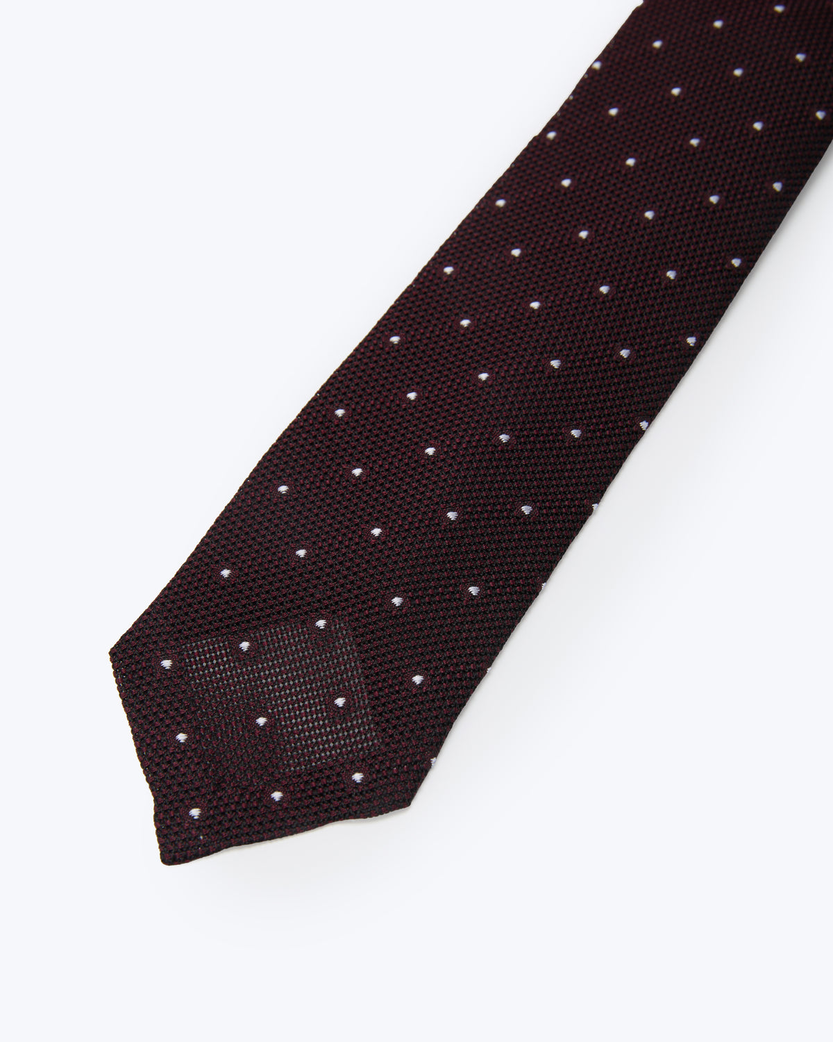 Polka Dot Leno Silk Tie - Dark Red