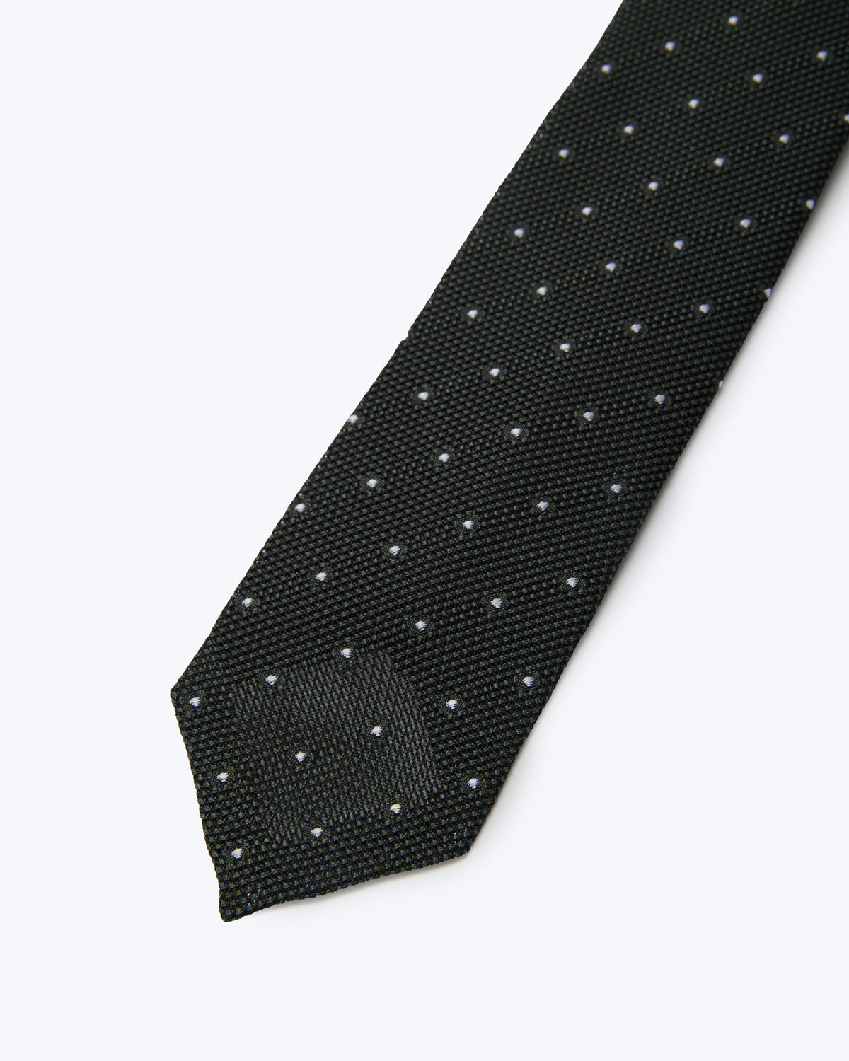 Polka Dot Leno Silk Tie - Dark Green