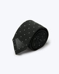 Polka Dot Leno Silk Tie - Dark Green
