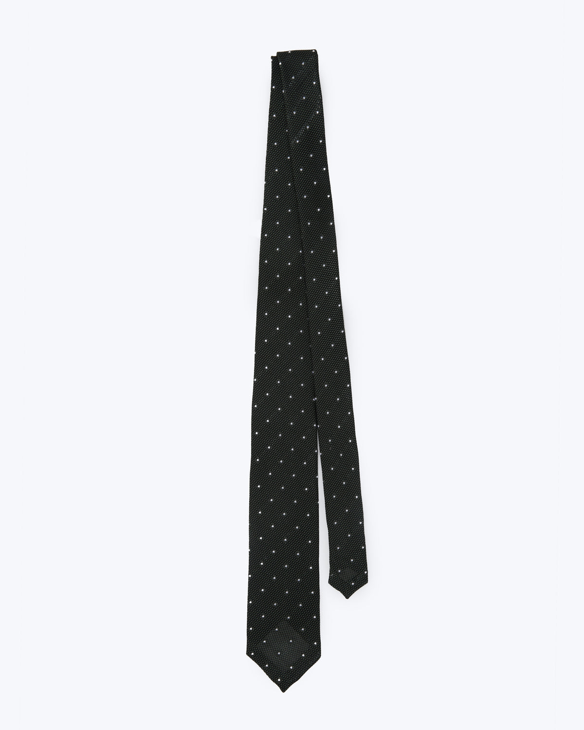 Polka Dot Leno Silk Tie - Dark Green