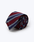 Striped Leno Silk Tie - Red & Blue