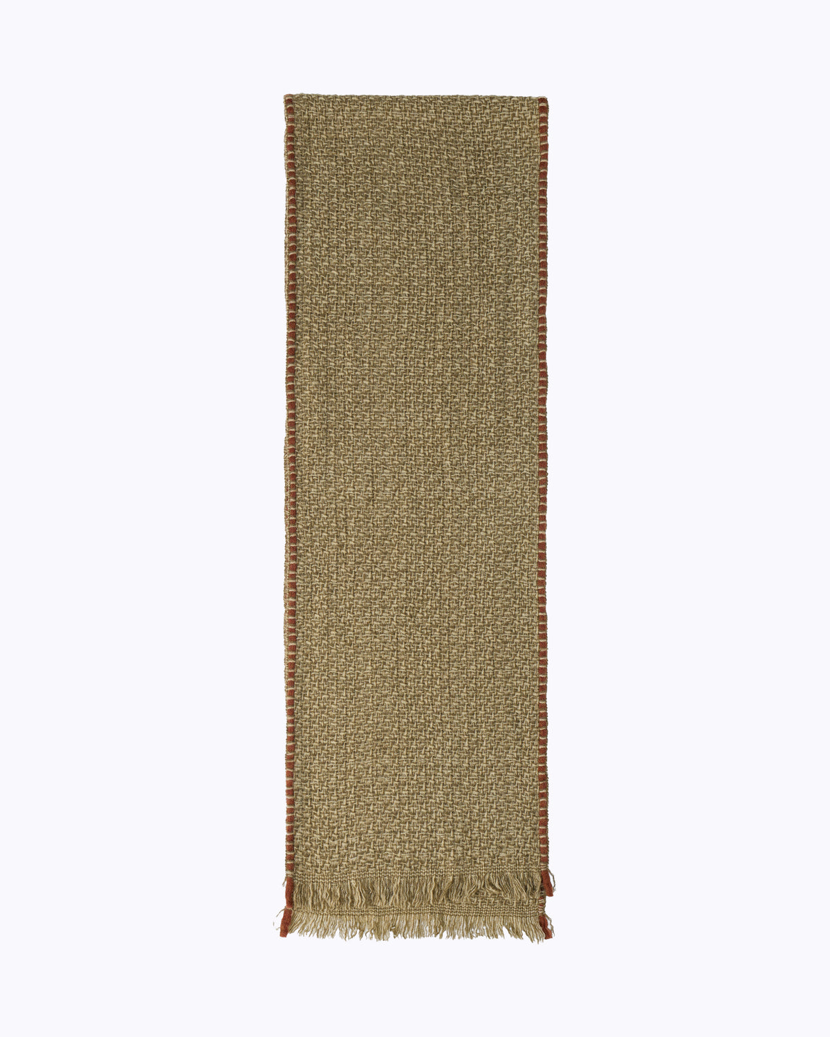 Basket Texture Knitted Cashmere Scarf - Olive Taupe