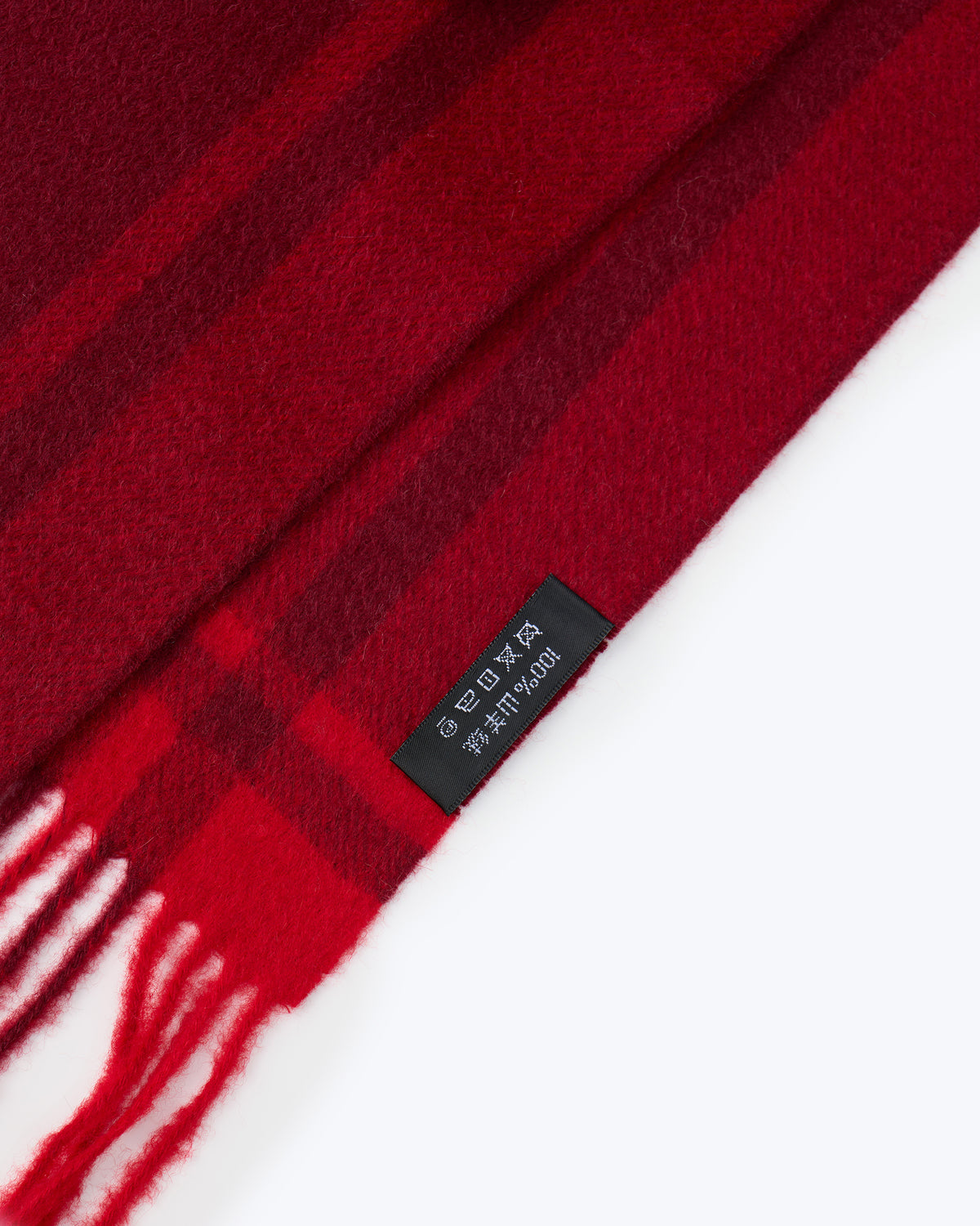 Knottery Plaid Cashmere Scarf - Red
