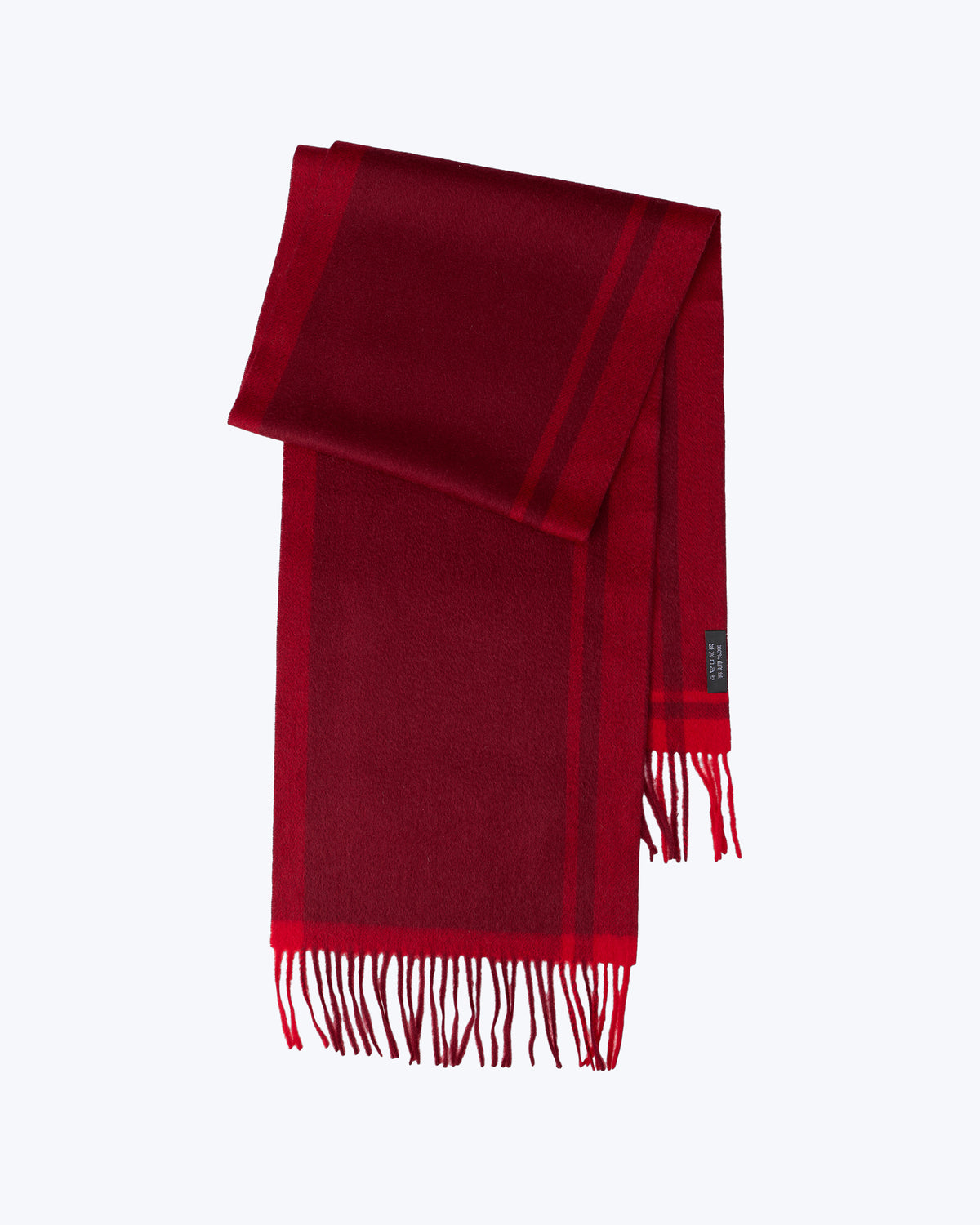 Knottery Plaid Cashmere Scarf - Red