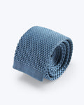 Classic Knit Silk Tie - Mist Blue
