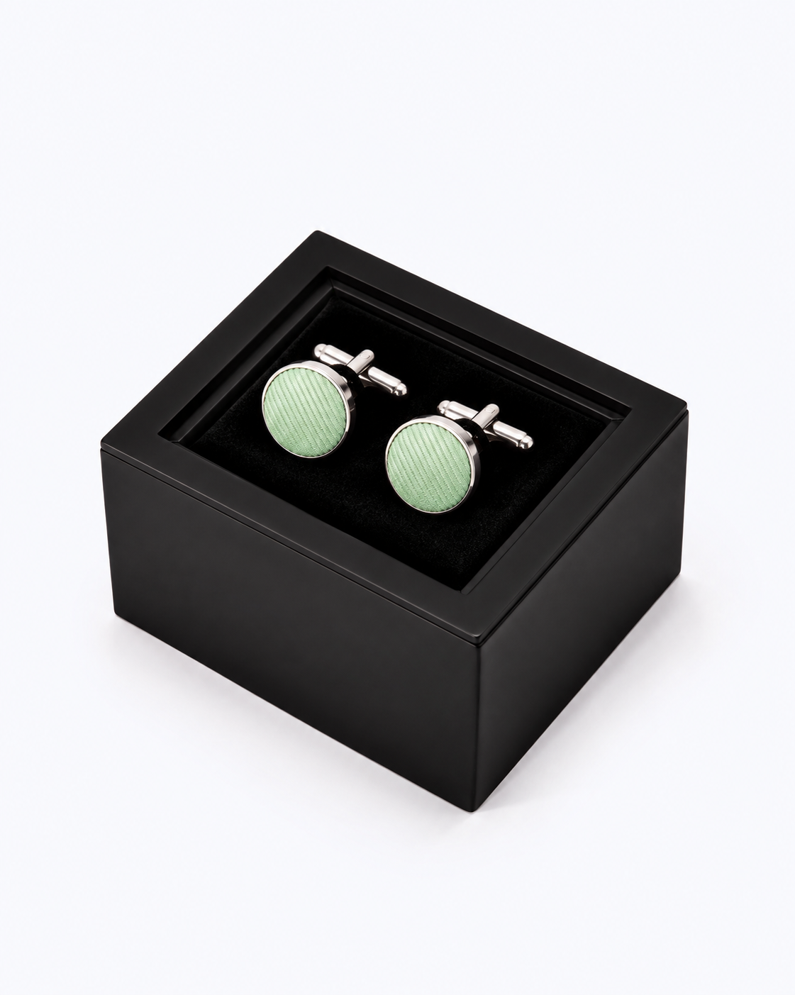 Twill Silk Tie and Cufflinks Gift Set - Apple Green