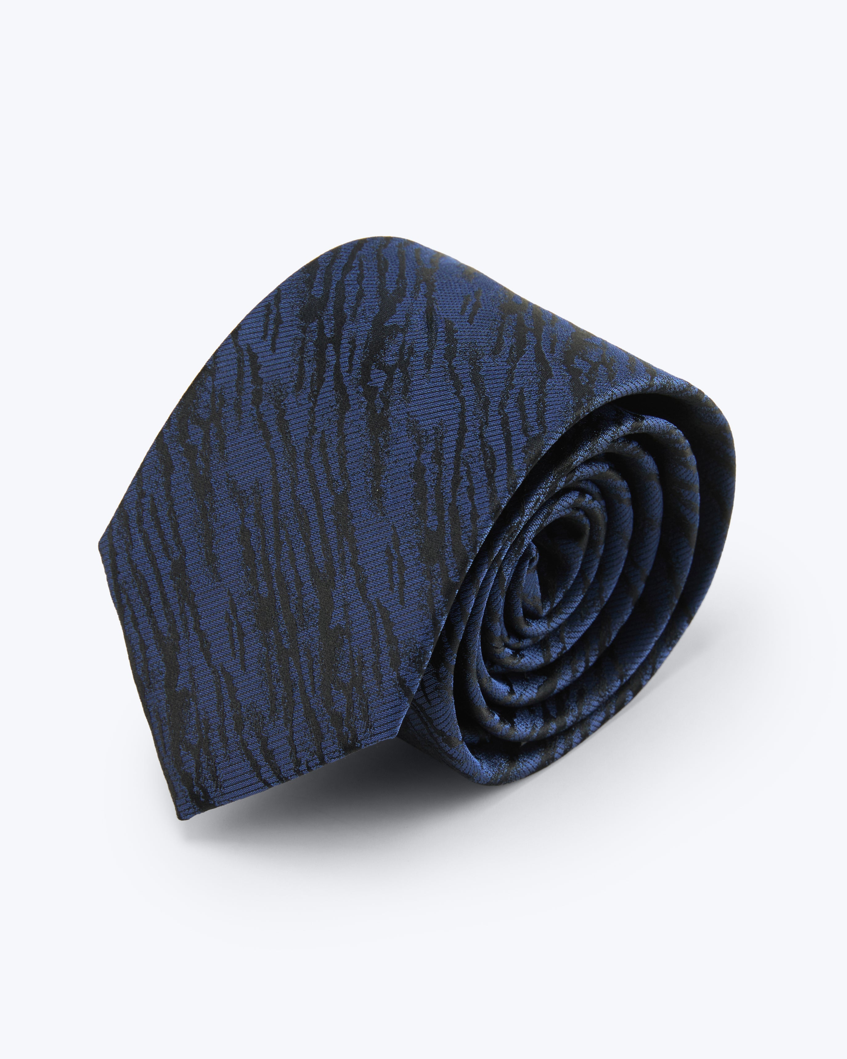 Savannah Stripes Silk Jacquard Tie - Blue