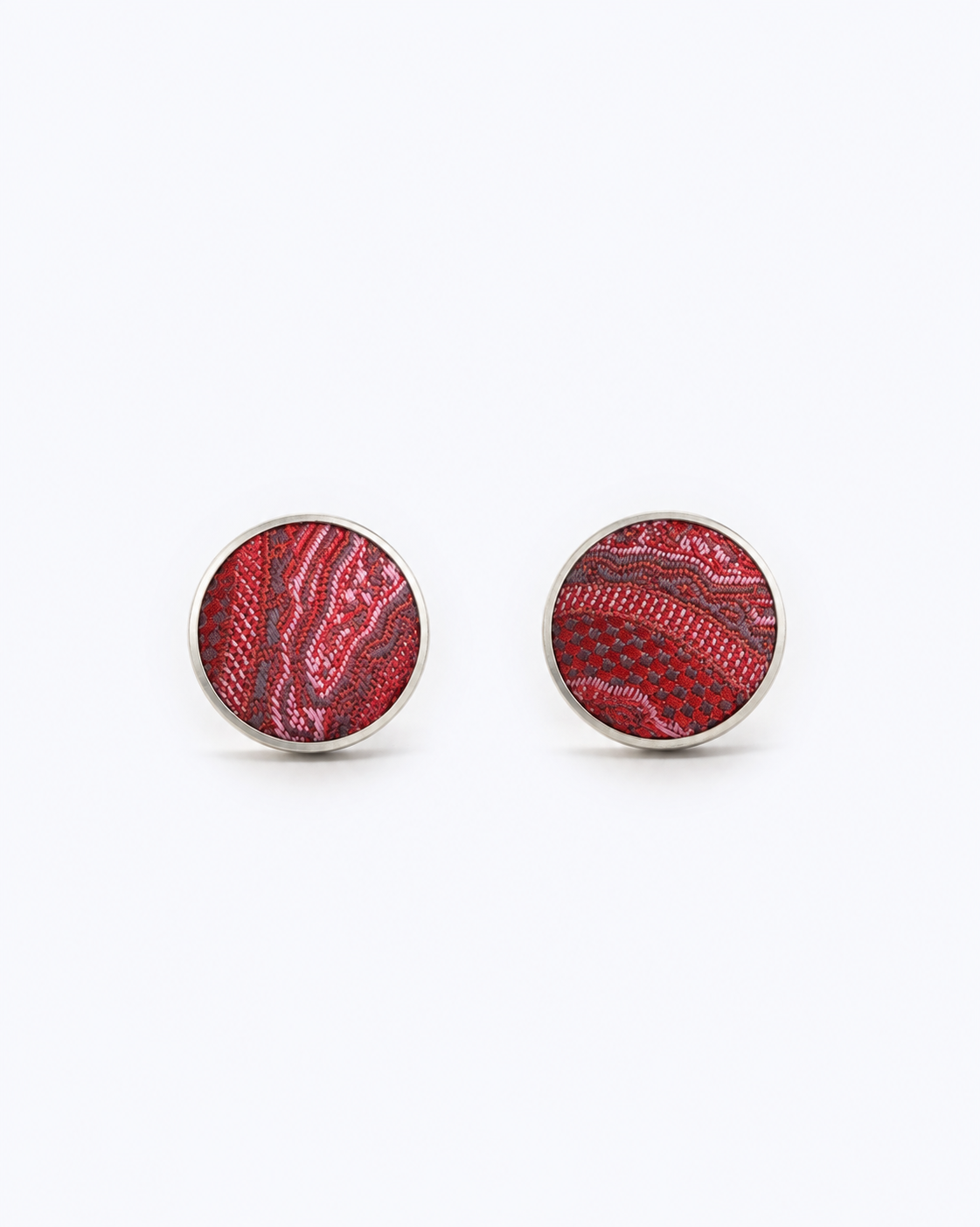 Paisley Silk Cufflinks - Garnet