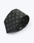 Houndstooth Mosaic Silk Jacquard Tie - Black