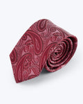 Paisley Silk Jacquard Tie - Garnet