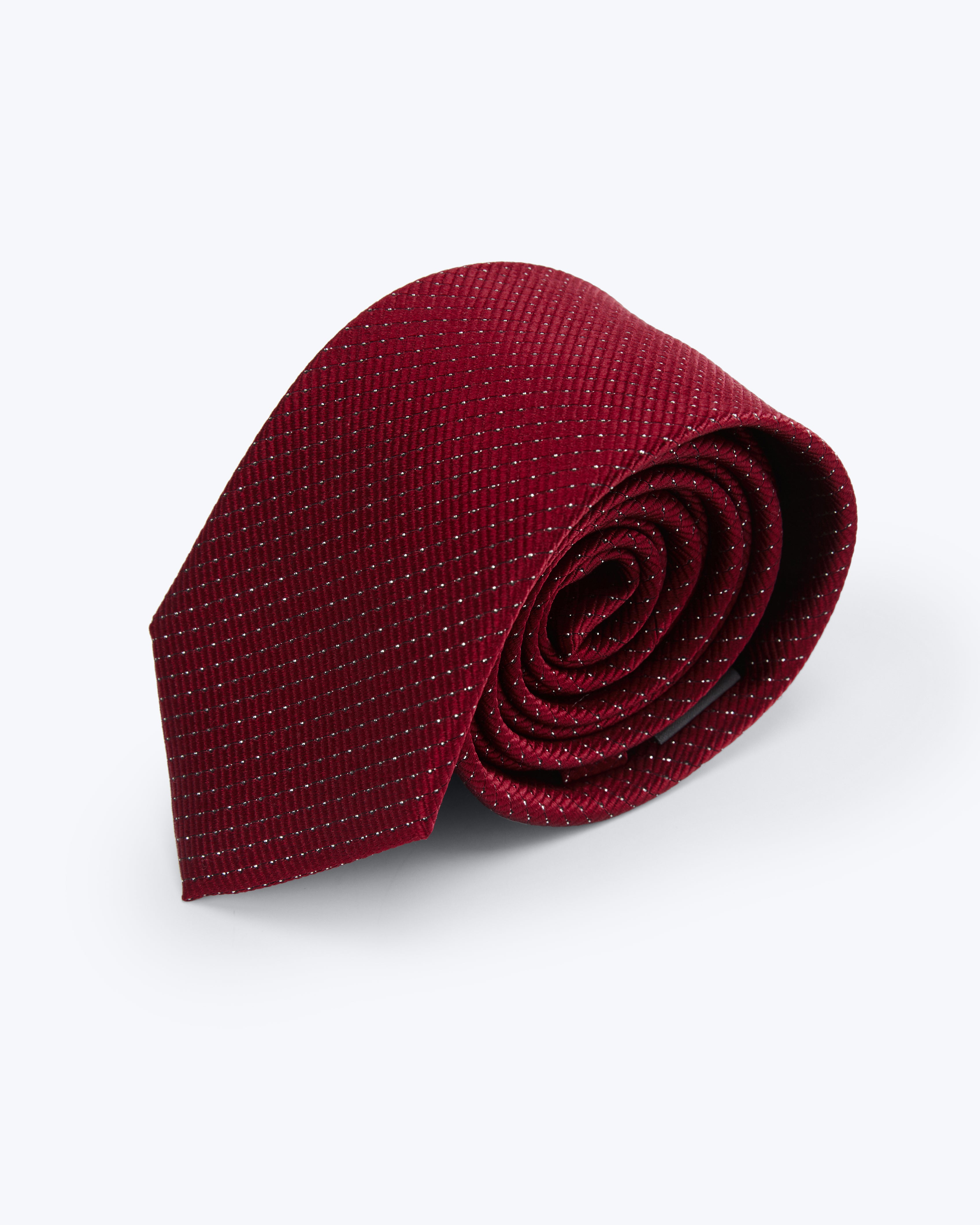 Grid Light Silk Jacquard Tie - Ruby
