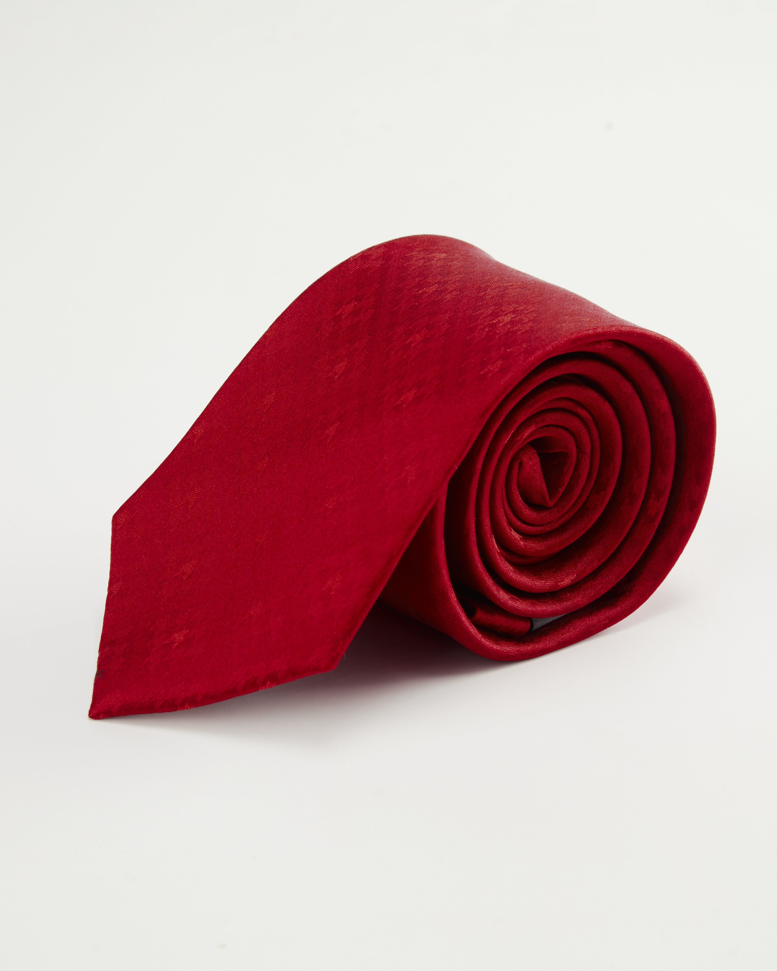 Houndstooth Red Silk Tie