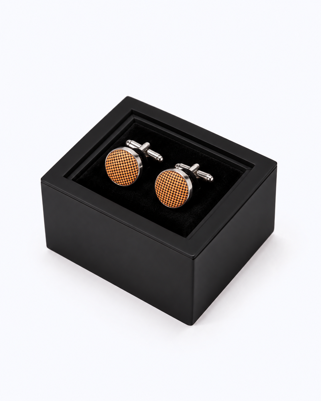 Twill Silk Tie and Cufflinks Gift Set - Cinnamon