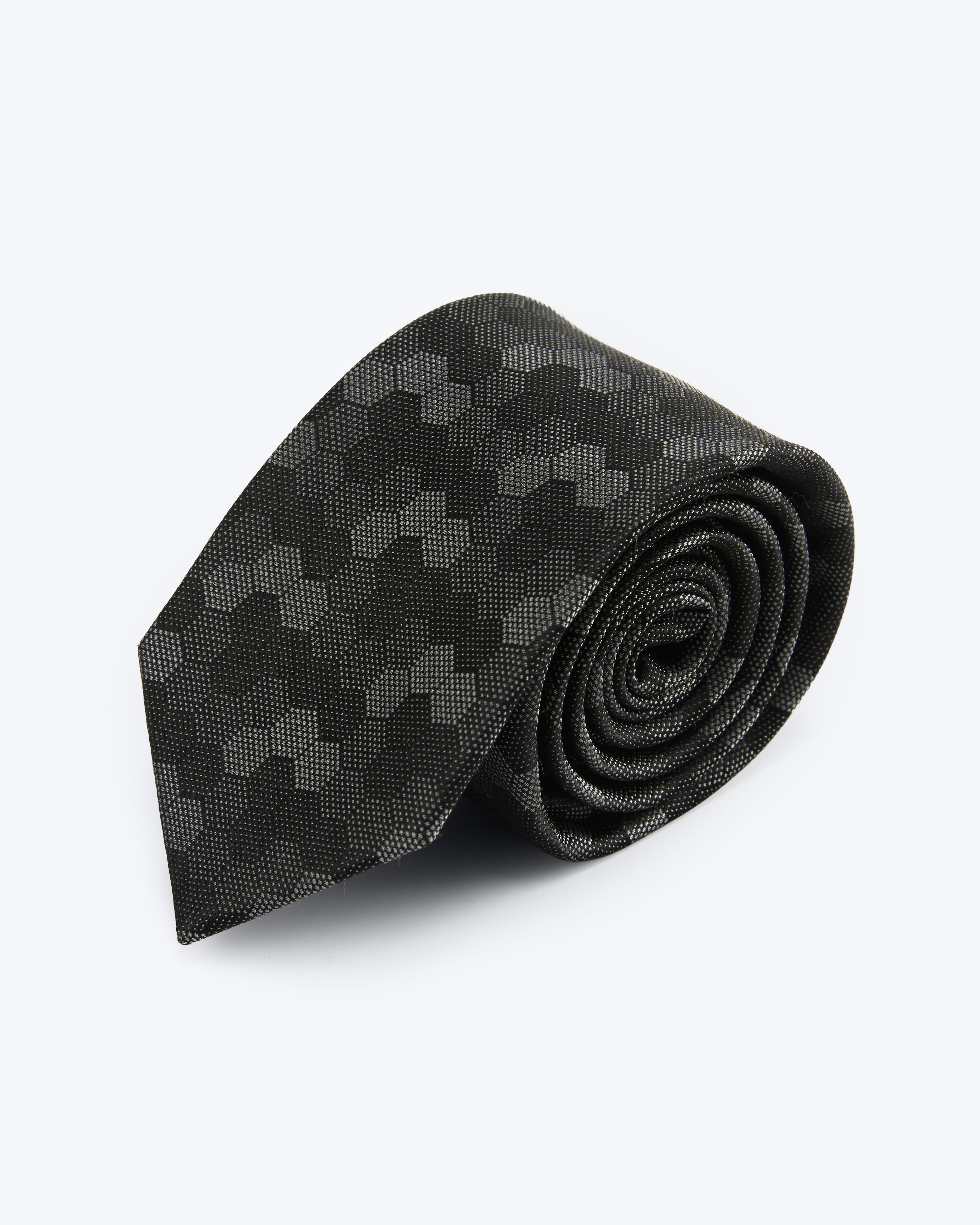 Hexloop Silk Jacquard Tie - Black