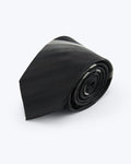 Gradient Striped Silk Jacquard Tie - Charcoal