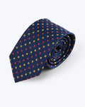 Diamond Blossom Silk Jacquard Tie - Navy
