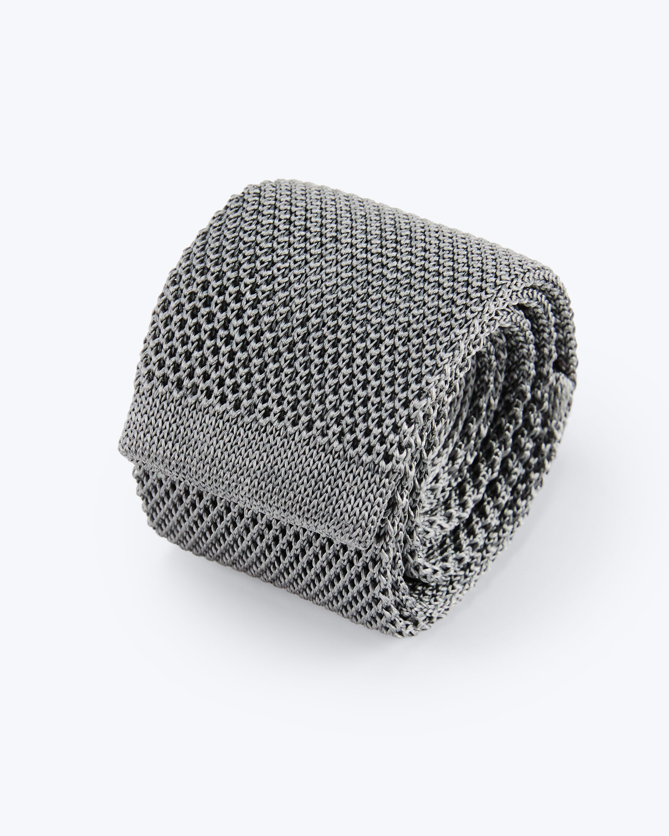 Classic Knit Silk Tie - Grey