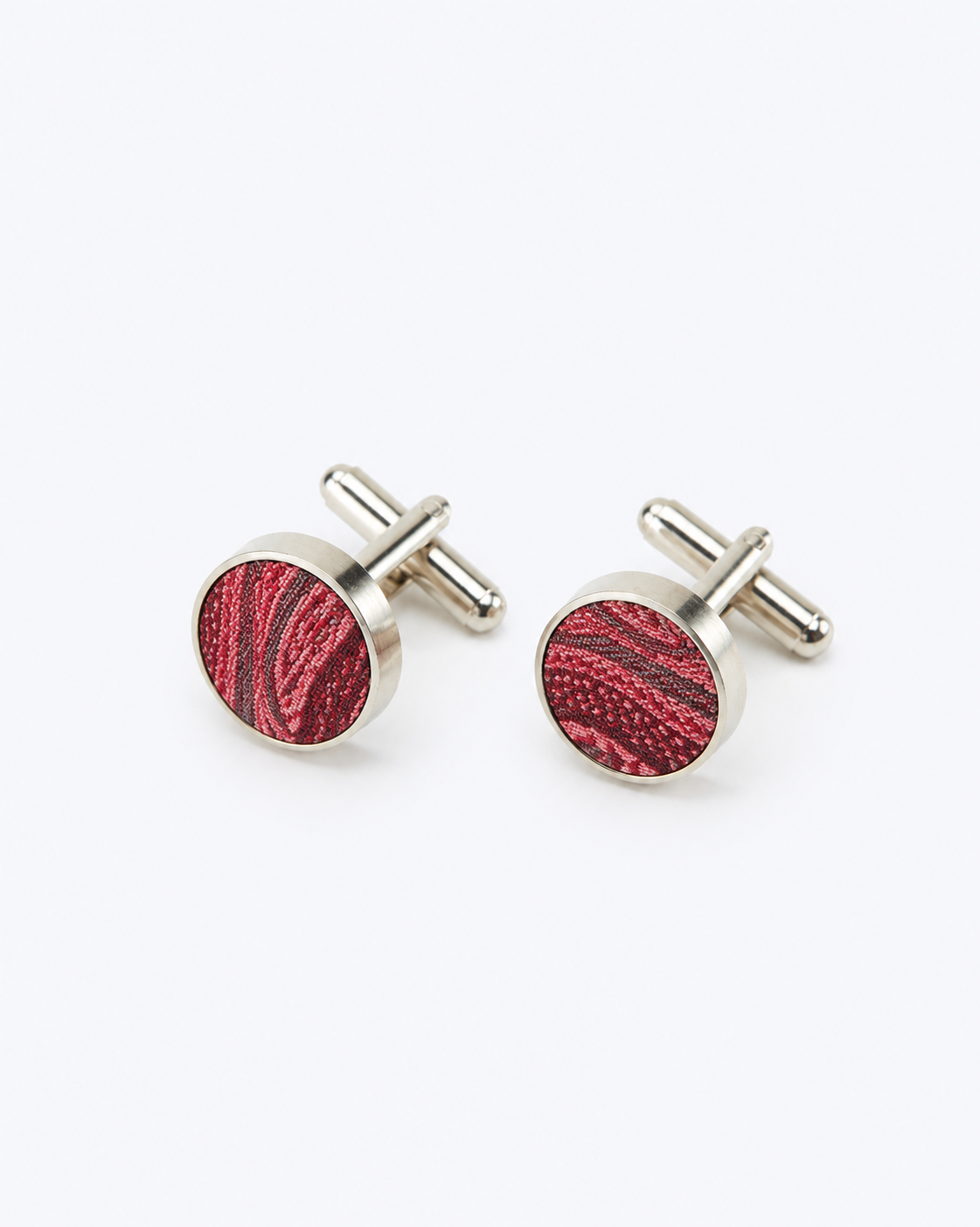 Paisley Silk Cufflinks - Garnet